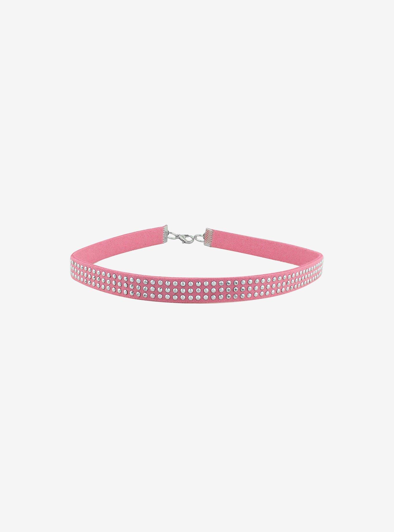 Sweet Society Hot Pink Rhinestone Choker, , hi-res