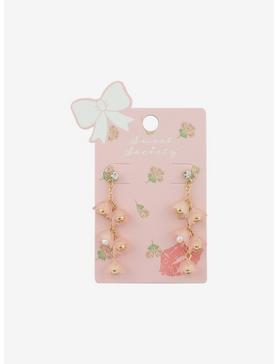 Sweet Society Pink Flower Drop Earrings, , hi-res