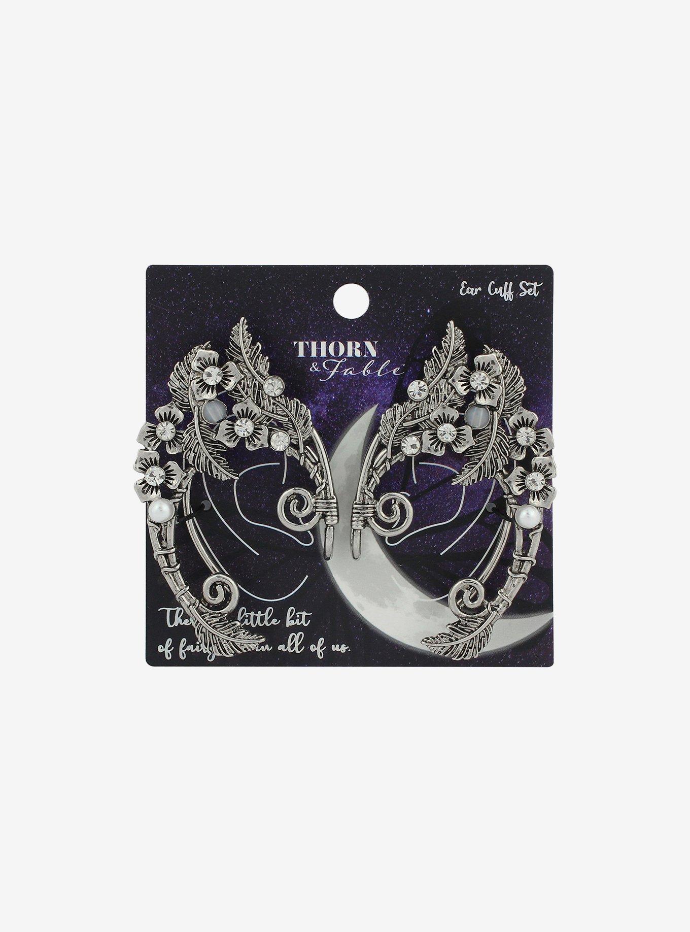Thorn & Fable Feather Fairy Ear Cuff Set, , hi-res