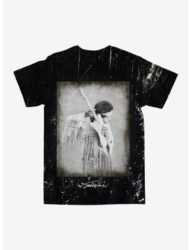 Jimi Hendrix Guitar God Portrait Splatter Wash T-Shirt, , hi-res