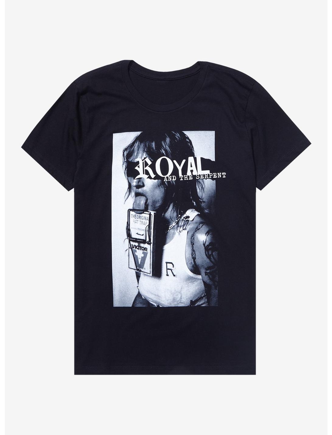 Royal And The Serpent Tongue Out Portrait T-Shirt, BLACK, hi-res