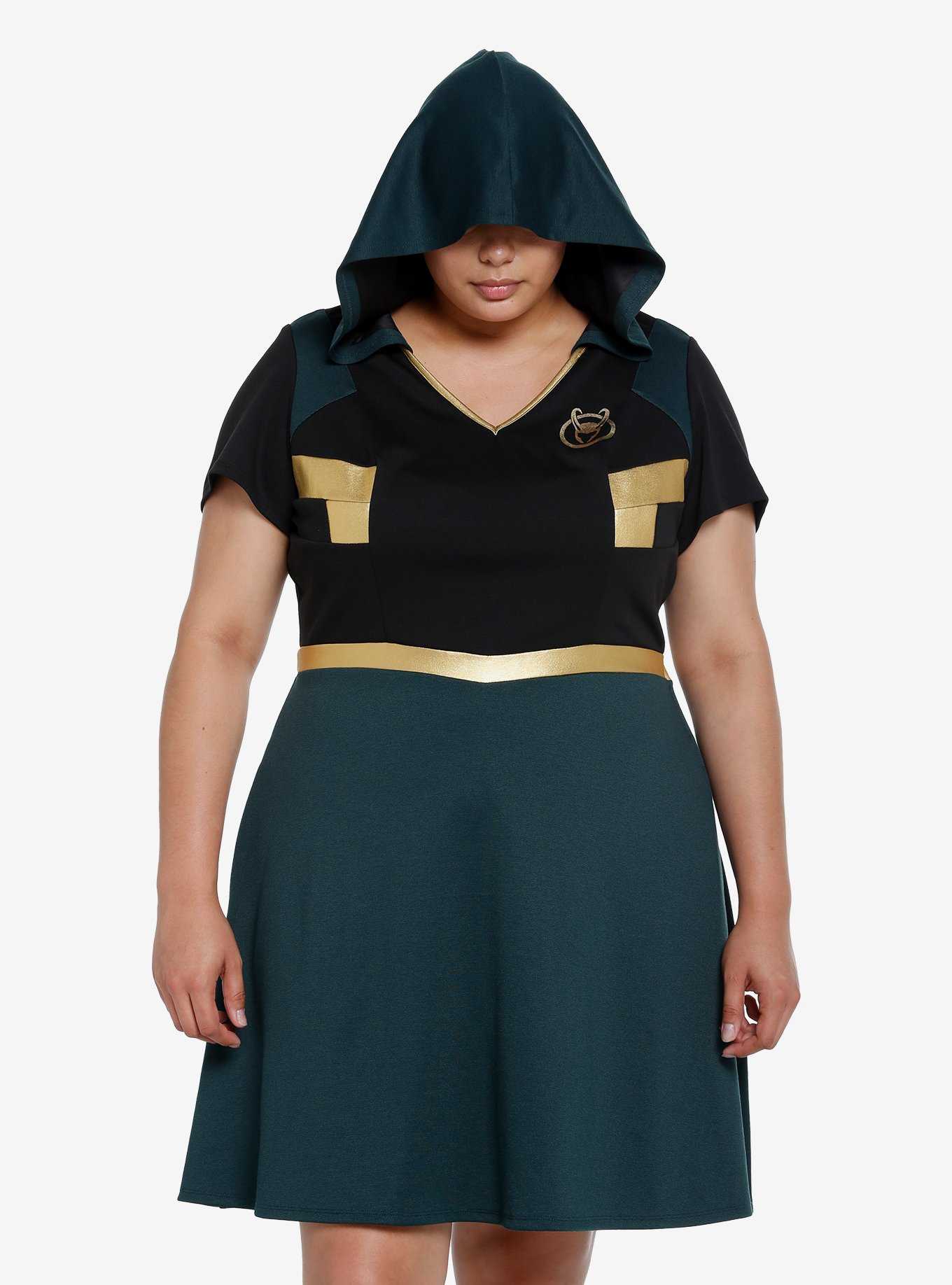 Her Universe Marvel Loki Hooded Dress Plus Size, , hi-res