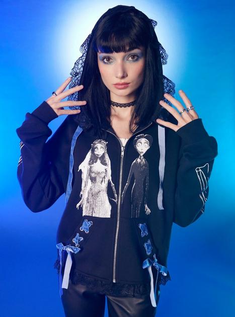 Corpse Bride Velvet Lace Girls Hoodie | Hot Topic