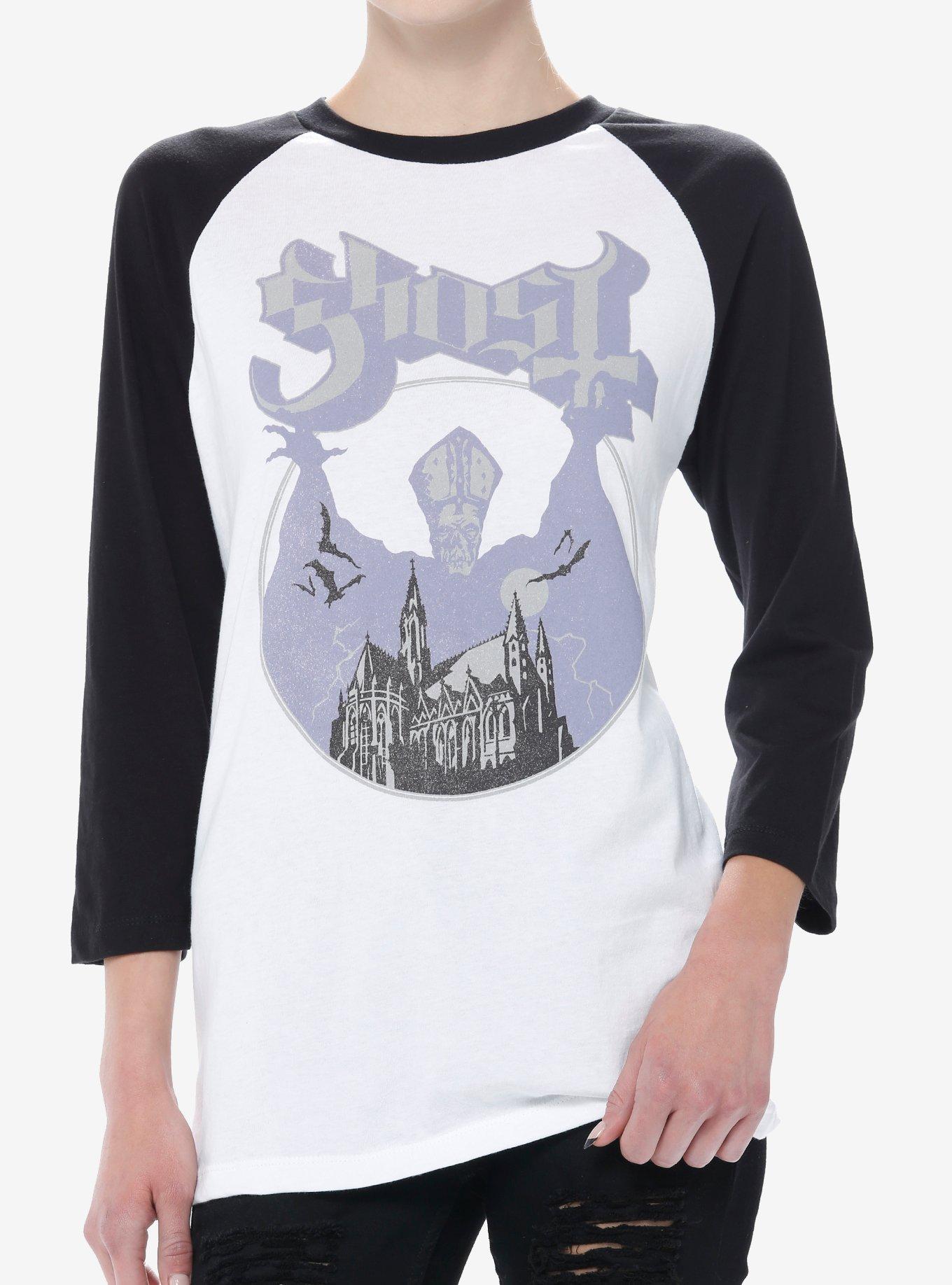 Ghost Papa Emeritus Cathedral Boyfriend Fit Girls Raglan T-Shirt, BRIGHT WHITE, hi-res