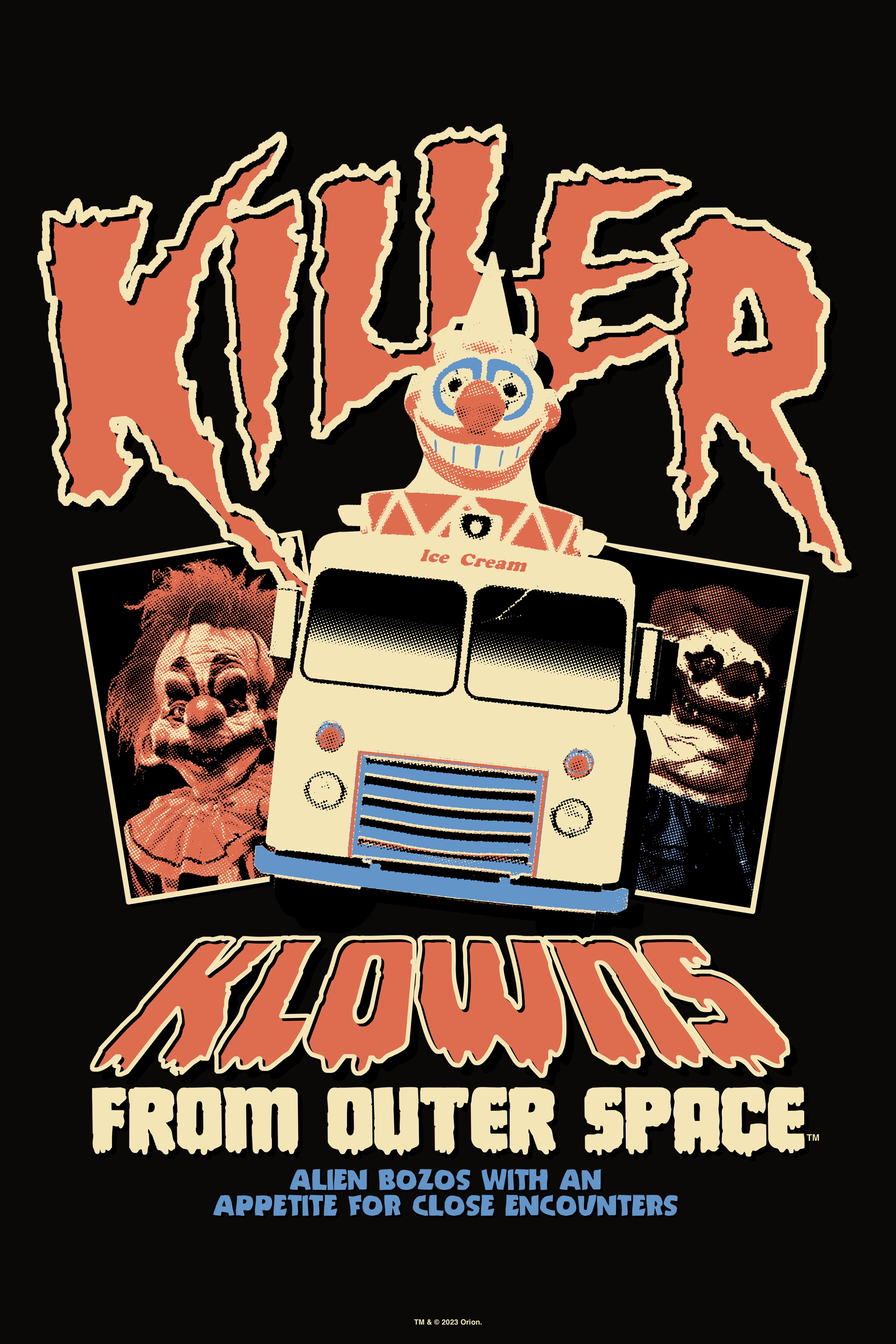 Killer Klowns From Outer Space Vintage Poster, WHITE, hi-res