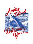 Jaws Amity Island Welcomes You! Poster , WHITE, hi-res