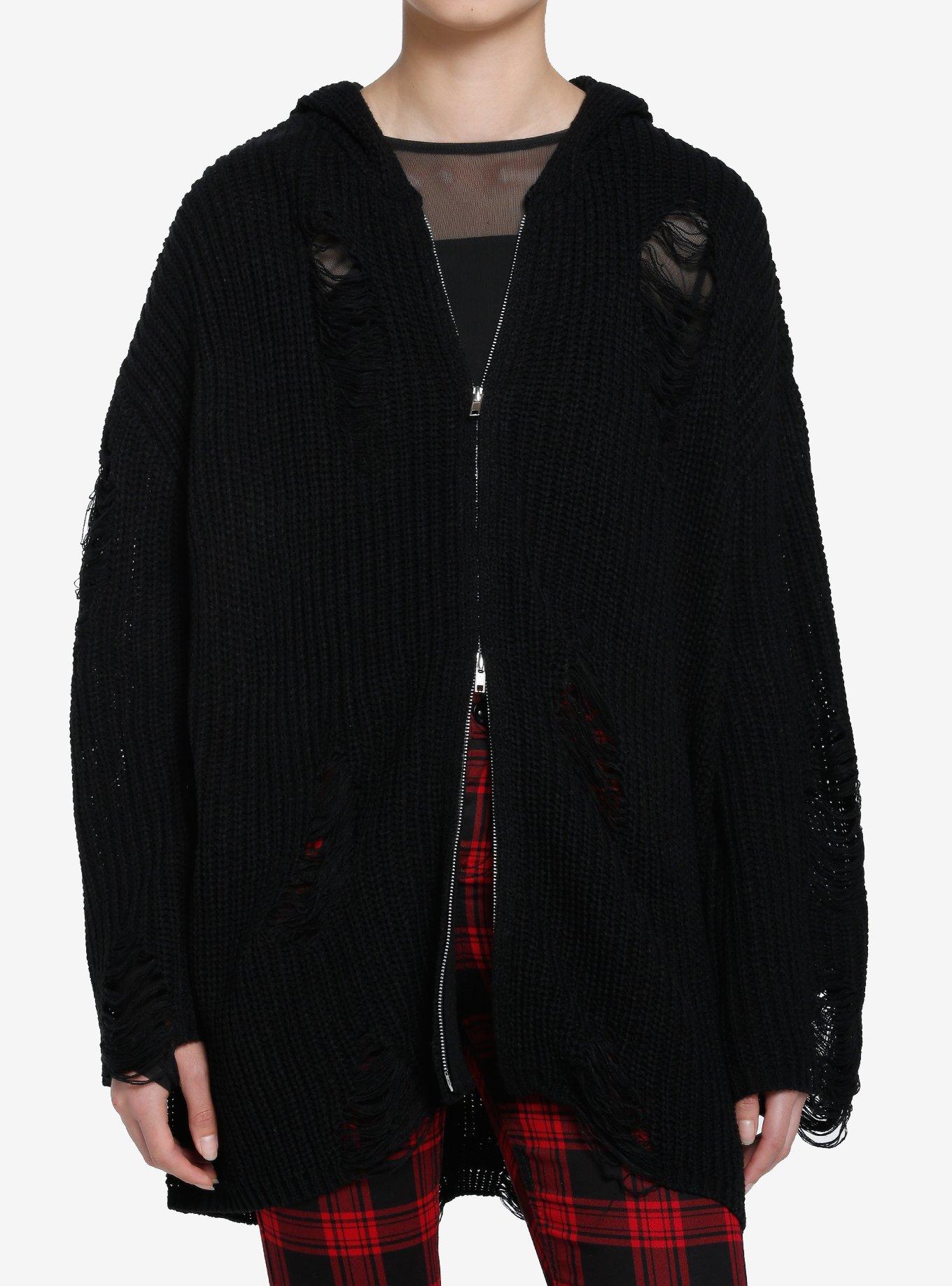 トップス KAMIYA Distressed Knit Cardigan BLACK カミヤ - KAMIYA | Super Repair Knit Cardigan-Black-Sの通販