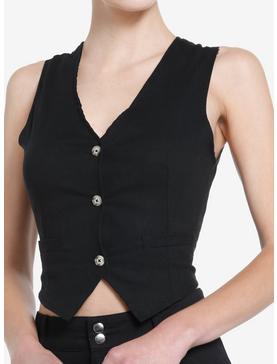 Black Girls Crop Vest, , hi-res