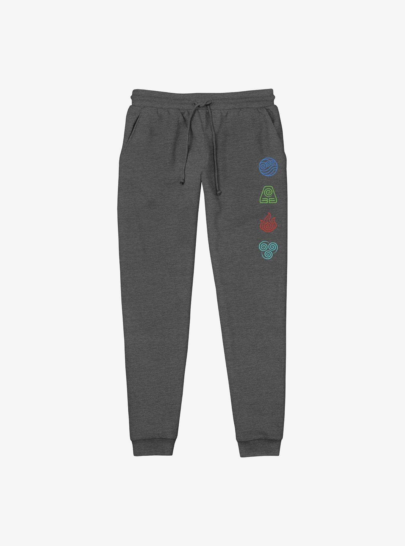 Avatar: The Last Airbender Element Symbols Jogger Sweatpants, CHAR HTR, hi-res