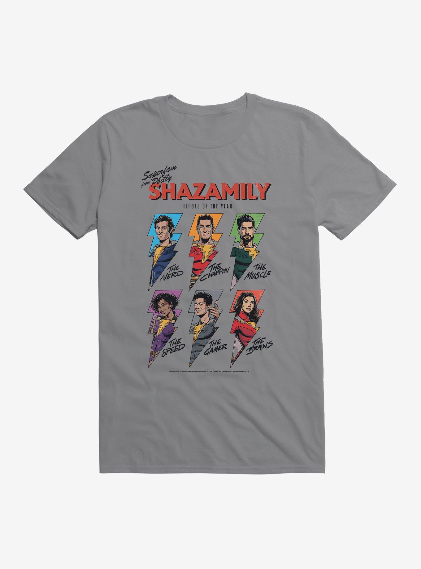 DC Comics Shazam!: Fury Of The Gods Shazamily T-Shirt, STORM GREY, hi-res