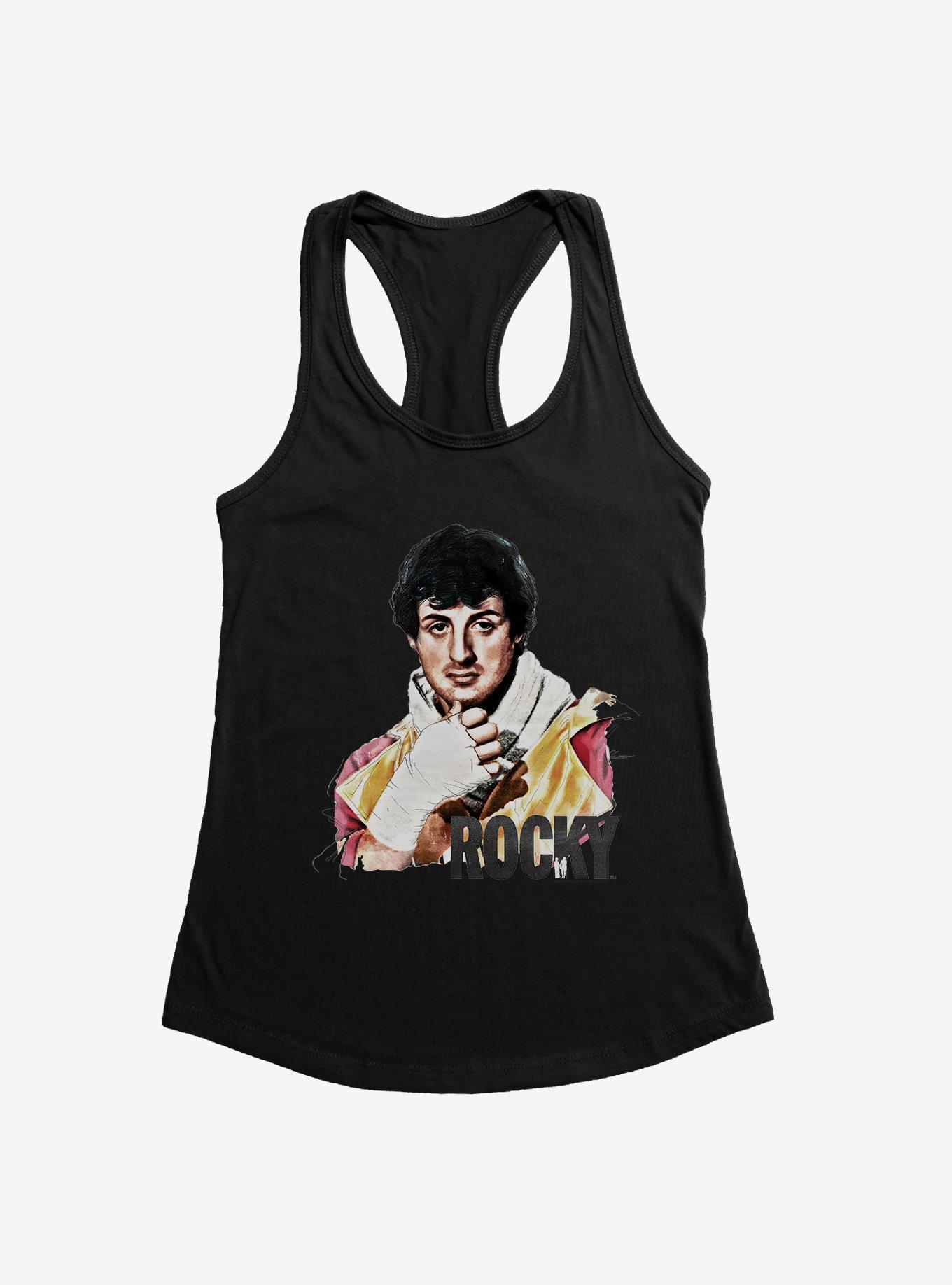 Rocky Pensive Portrait Womens Tank Top, BLACK, hi-res