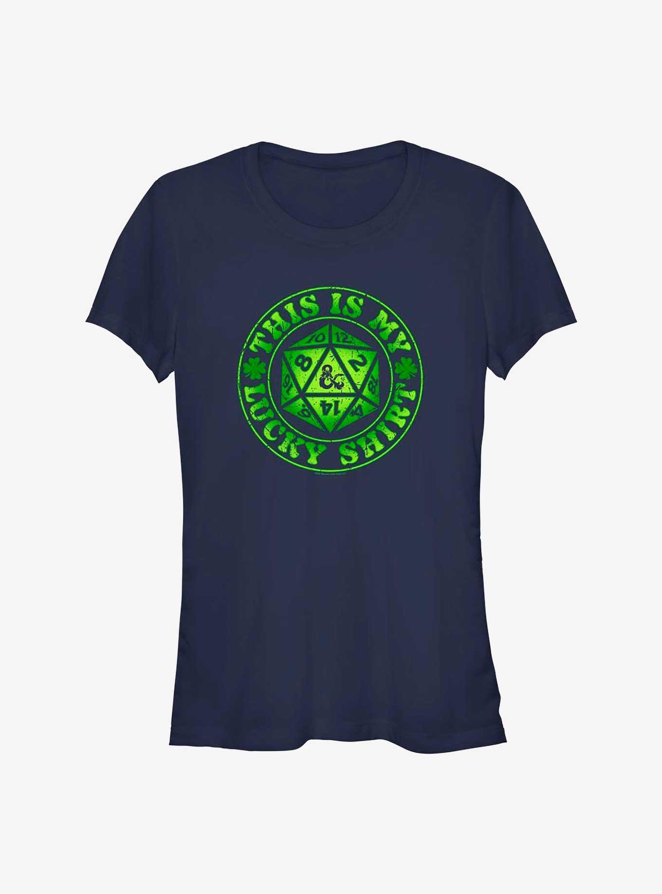 Dungeons & Dragons This Is My Lucky Shirt Girls T-Shirt, NAVY, hi-res