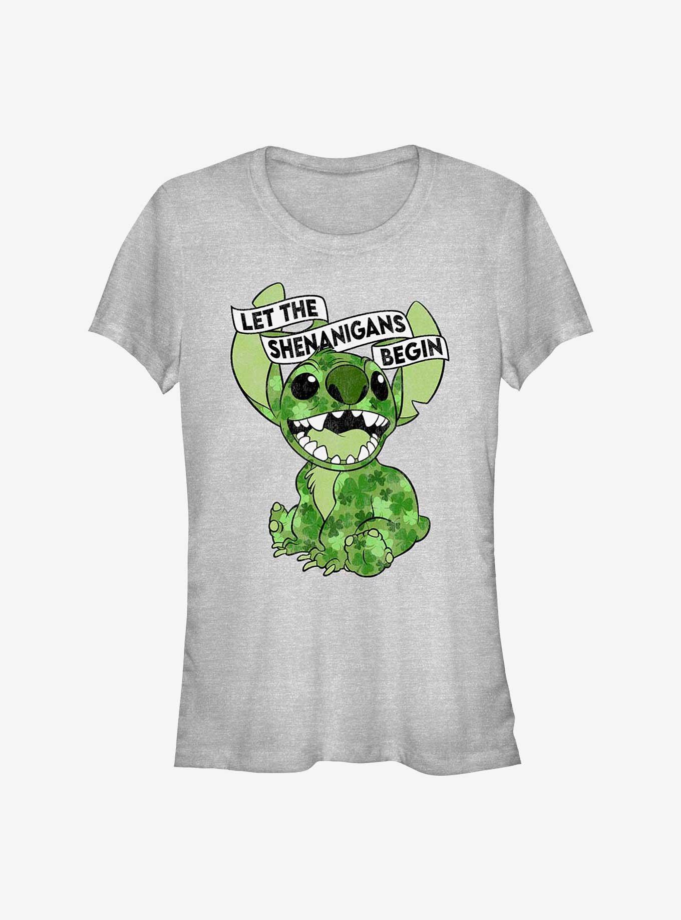 Disney Lilo & Stitch Clover Stitch Let The Shenanigans Begin Girls T-Shirt, ATH HTR, hi-res