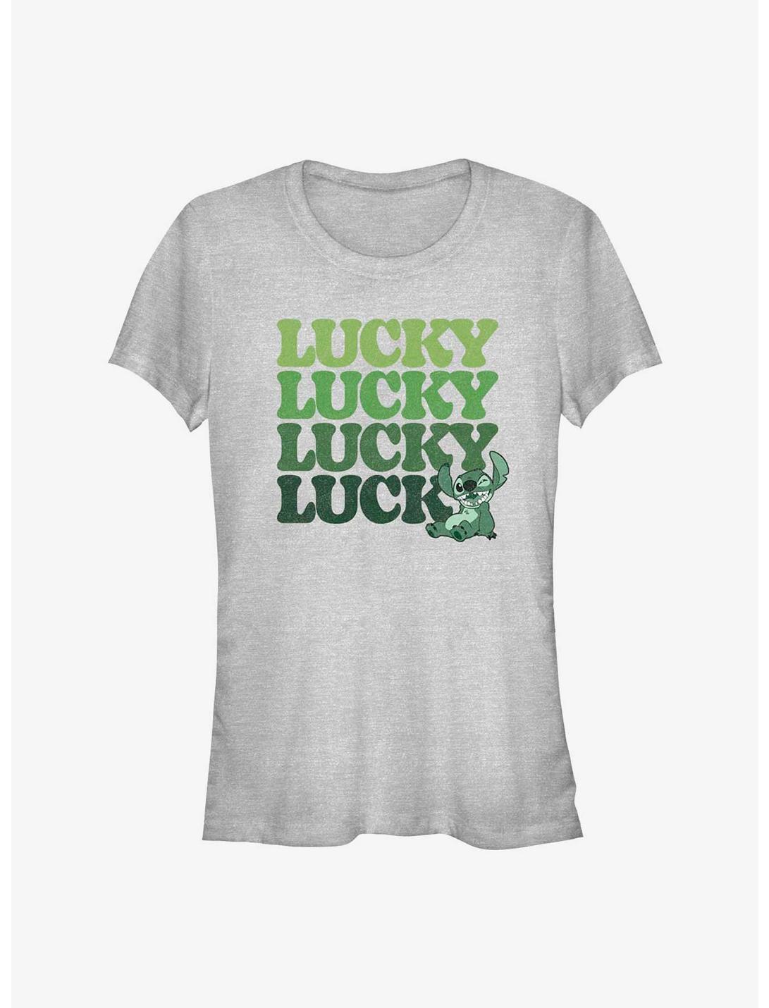 Disney Lilo & Stitch Lucky Stitch Stack Girls T-Shirt, ATH HTR, hi-res