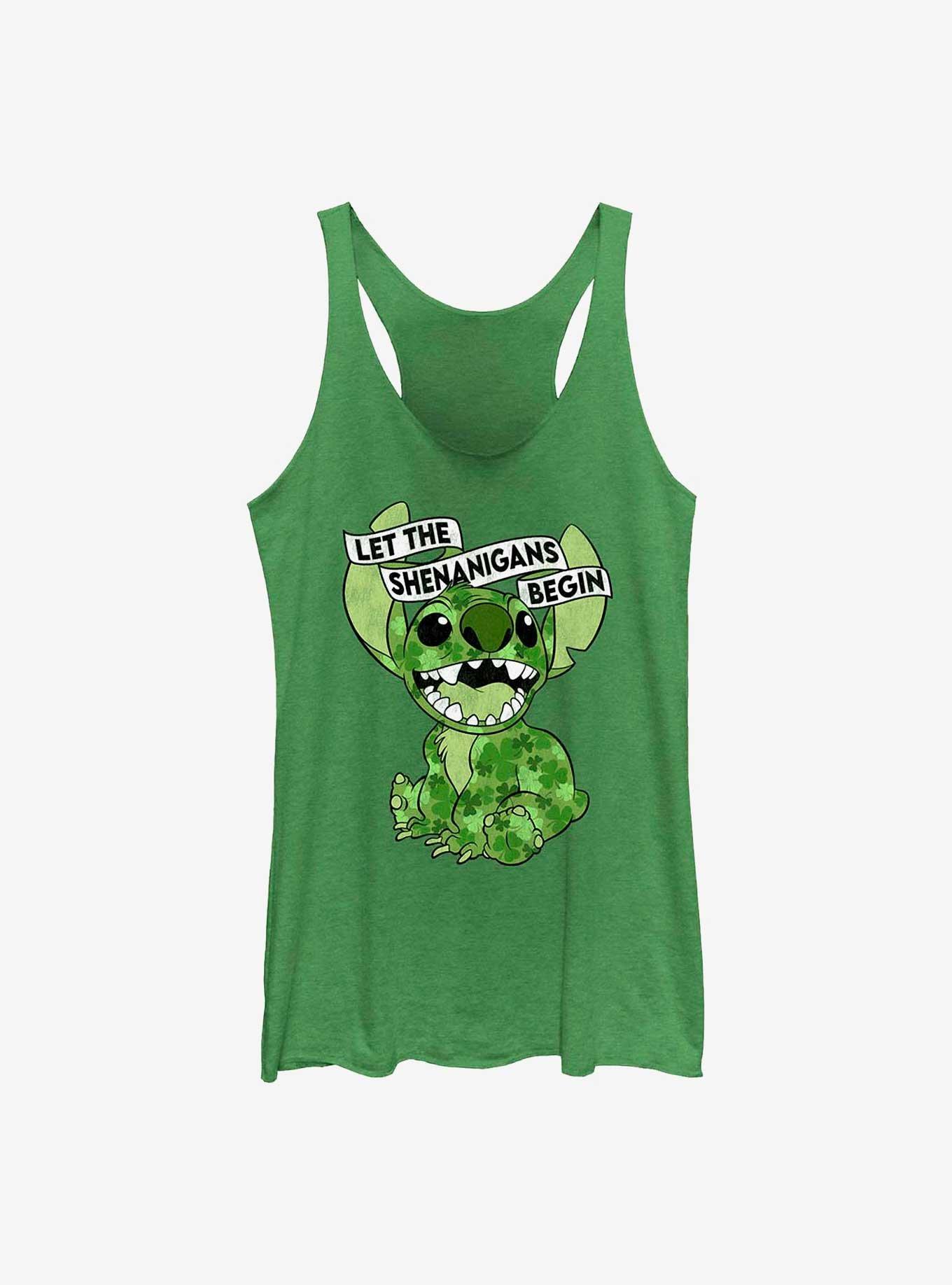 Disney Lilo & Stitch Clover Stitch Let The Shenanigans Begin Girls Tank, ENVY, hi-res