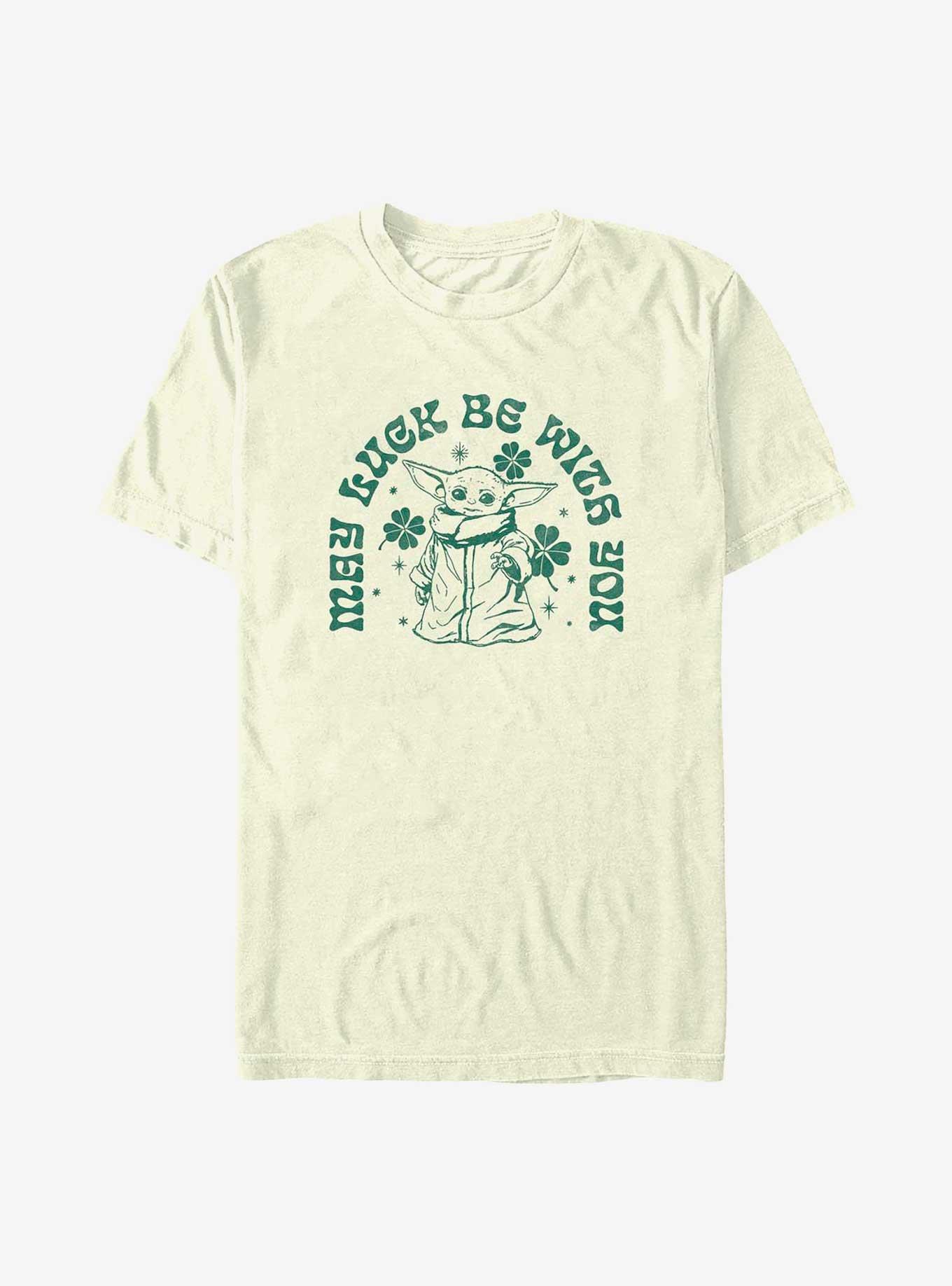 Star Wars The Mandalorian Grogu May Luck Be With You T-Shirt, NATURAL, hi-res