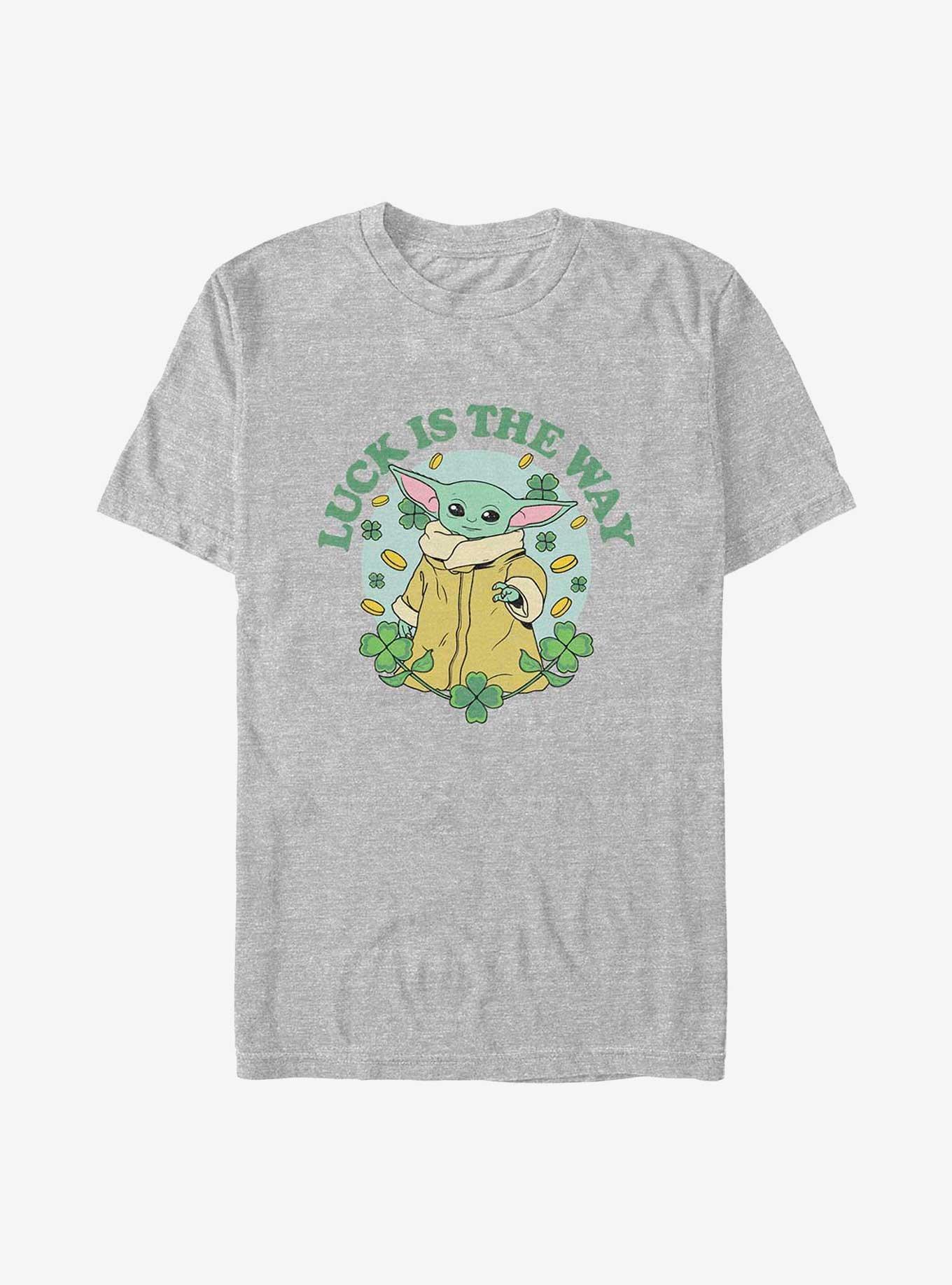 Star Wars The Mandalorian Grogu Luck Is The Way T-Shirt, ATH HTR, hi-res