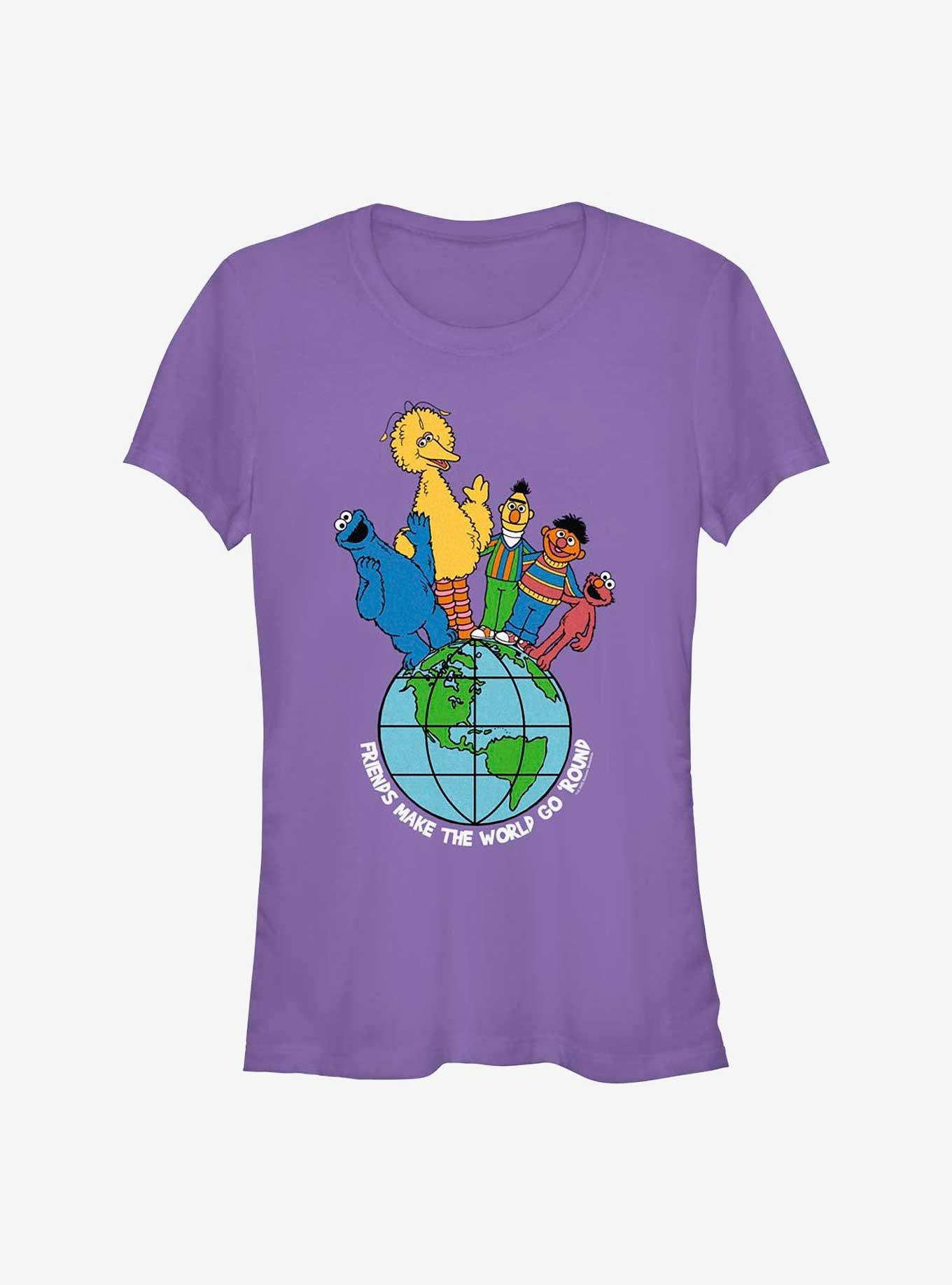 Sesame Street Friends Make The World Girls T-Shirt, PURPLE, hi-res
