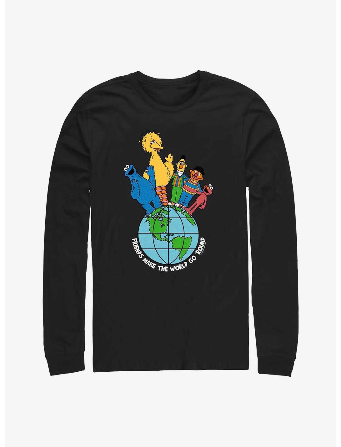 Sesame Street Friends Make The World Long-Sleeve T-Shirt, BLACK, hi-res