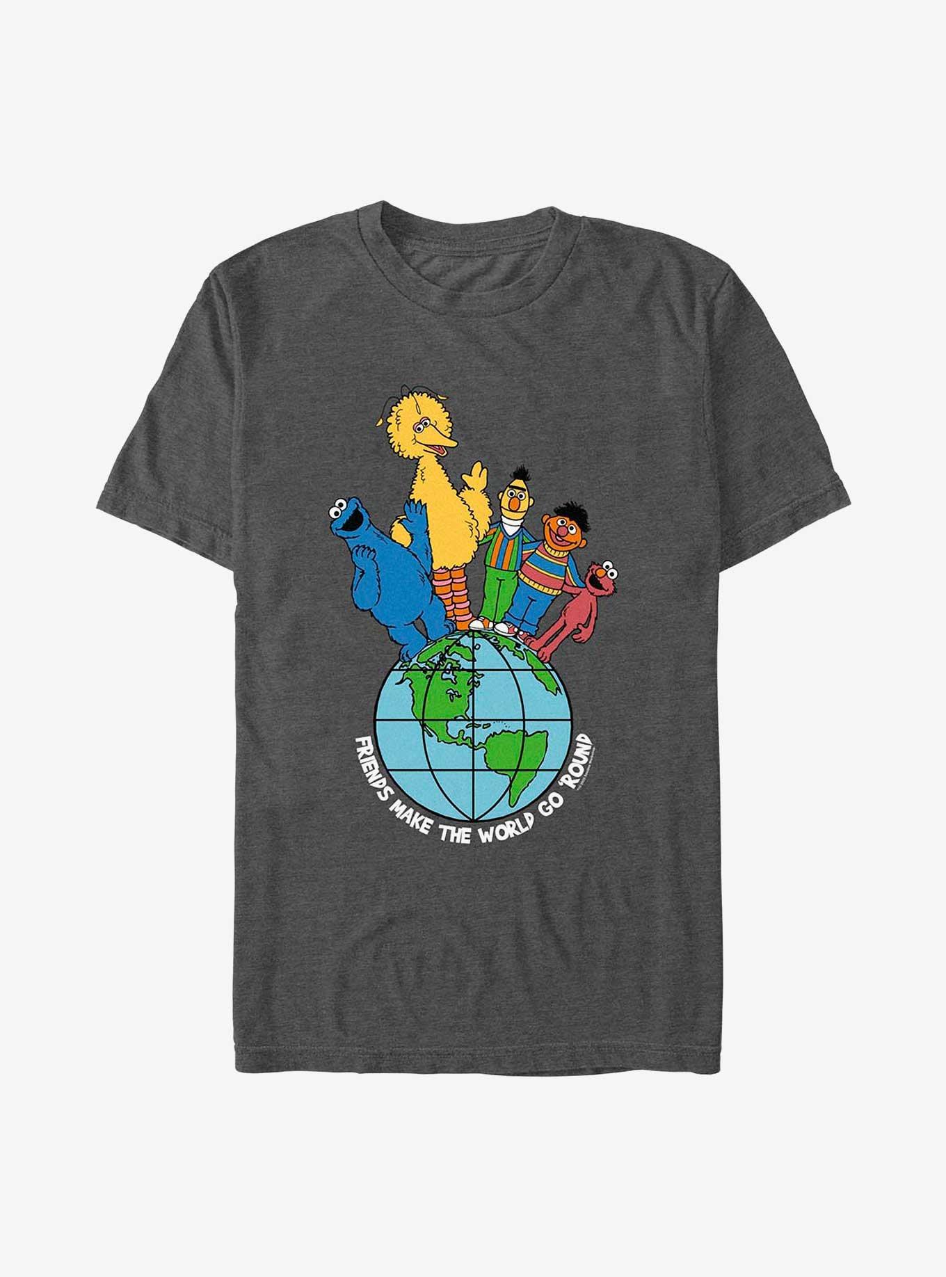 Sesame Street Friends Make The World T-Shirt, CHAR HTR, hi-res