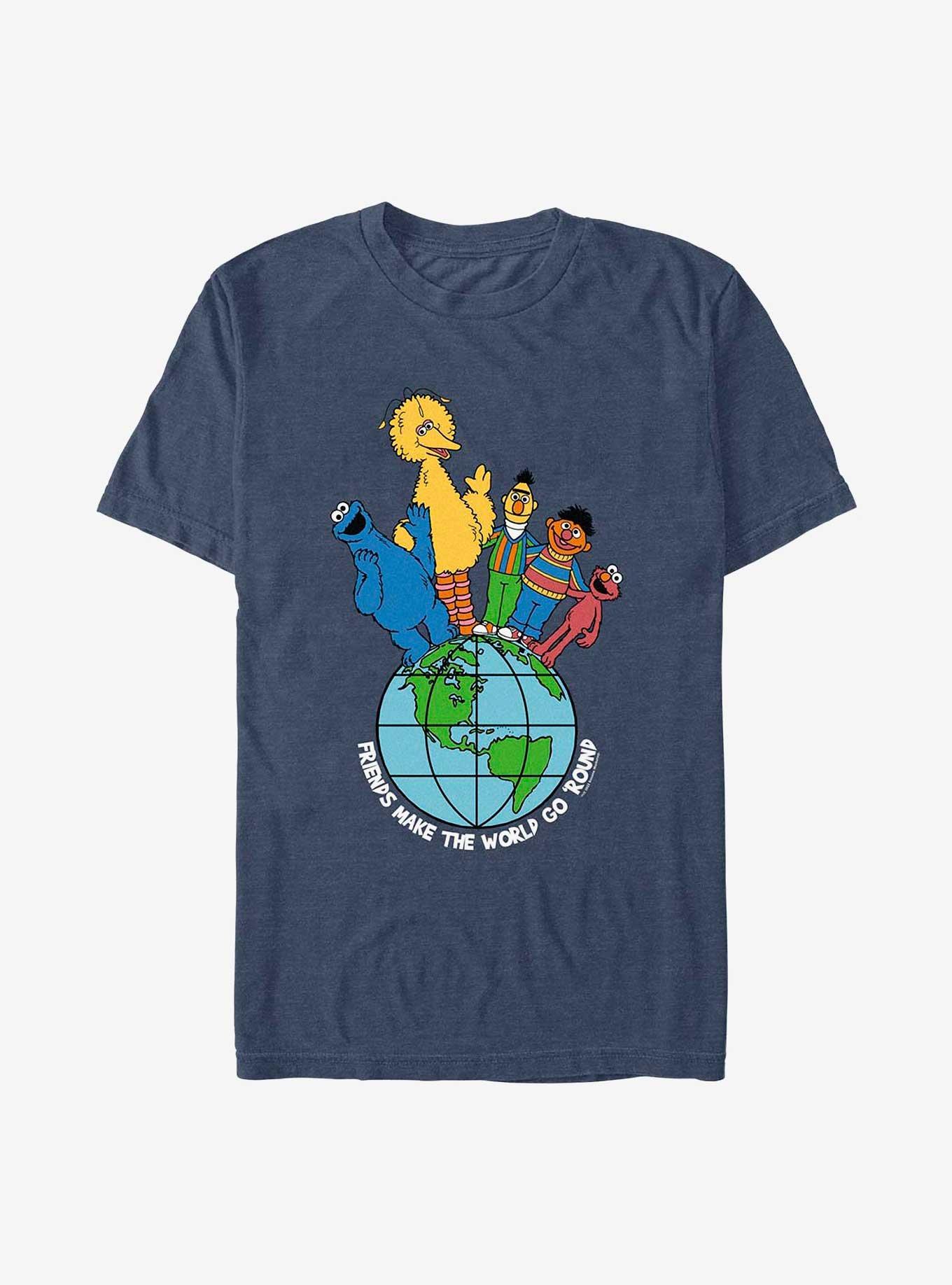 Sesame Street Friends Make The World T-Shirt, NAVY HTR, hi-res