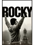 Rocky Steps Pose Poster, WHITE, hi-res