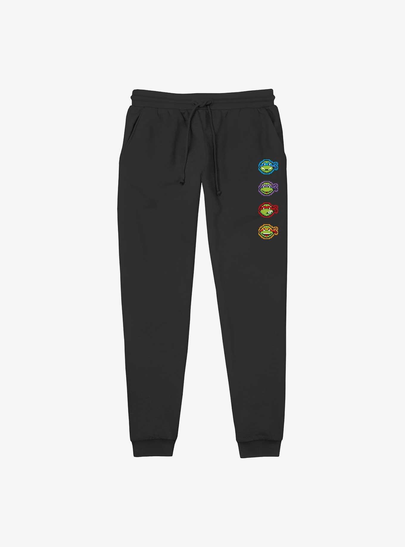 Teenage Mutant Ninja Turtles Pixelated Faces Jogger Sweatpants, BLACK, hi-res