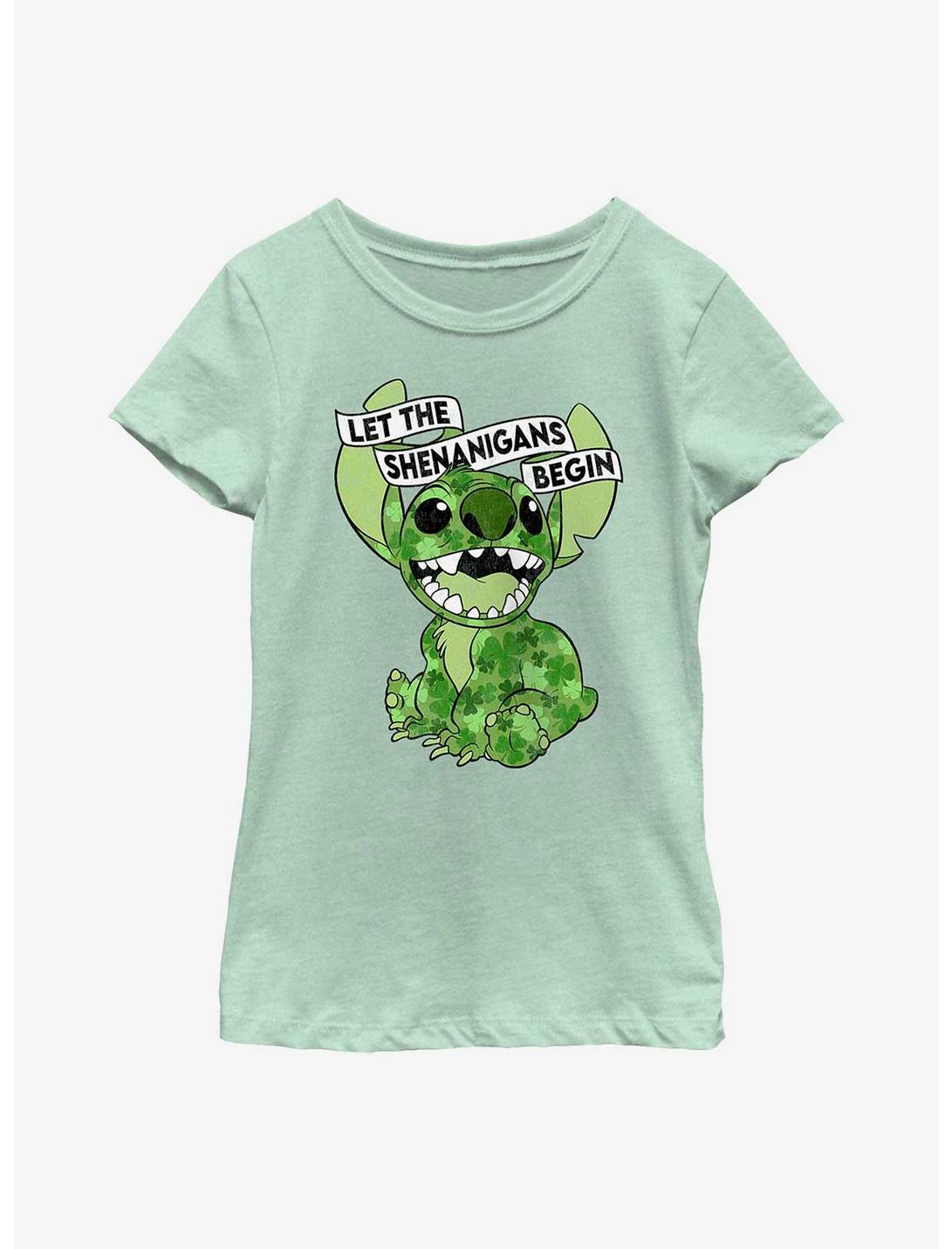 Disney Lilo & Stitch Let The Shenanigans Begin Youth Girls T-Shirt, MINT, hi-res