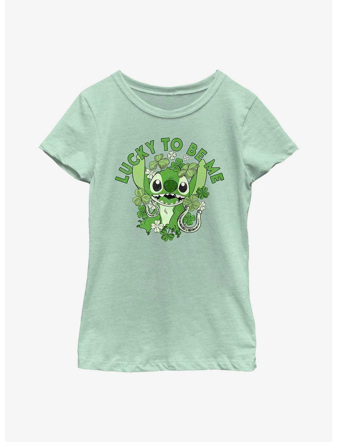 Disney Lilo & Stitch Lucky To Be Me Youth Girls T-Shirt, MINT, hi-res