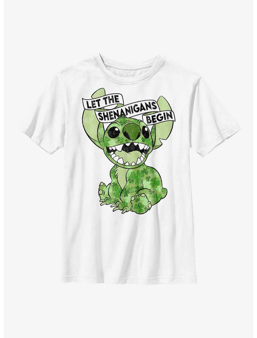 Disney Lilo & Stitch Let The Shenanigans Begin Youth T-Shirt, WHITE, hi-res
