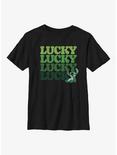 Disney Lilo & Stitch Lucky Stitch Stack Youth T-Shirt, BLACK, hi-res
