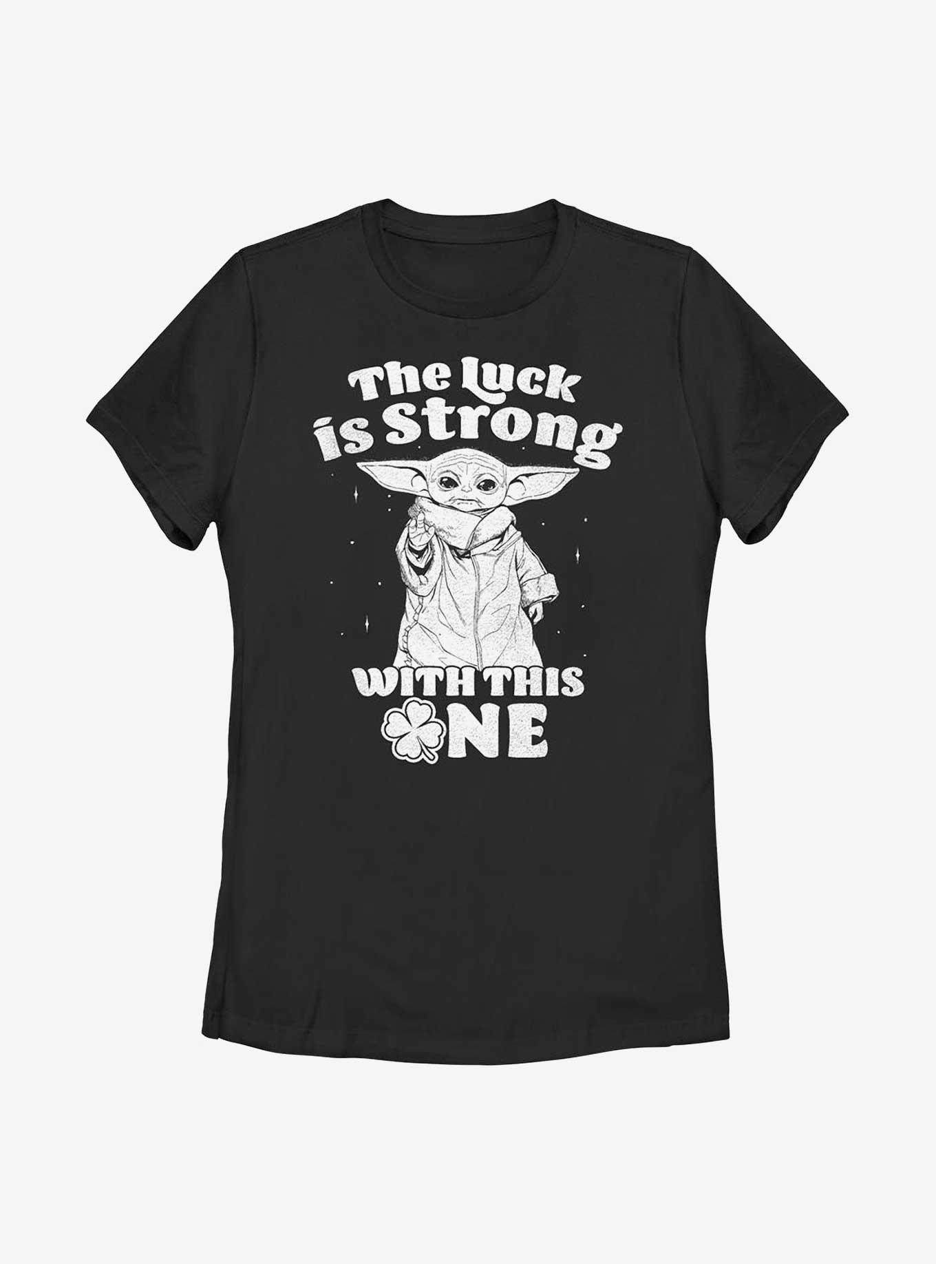 Star Wars The Mandalorian Strong With Luck Womens T-Shirt, BLACK, hi-res