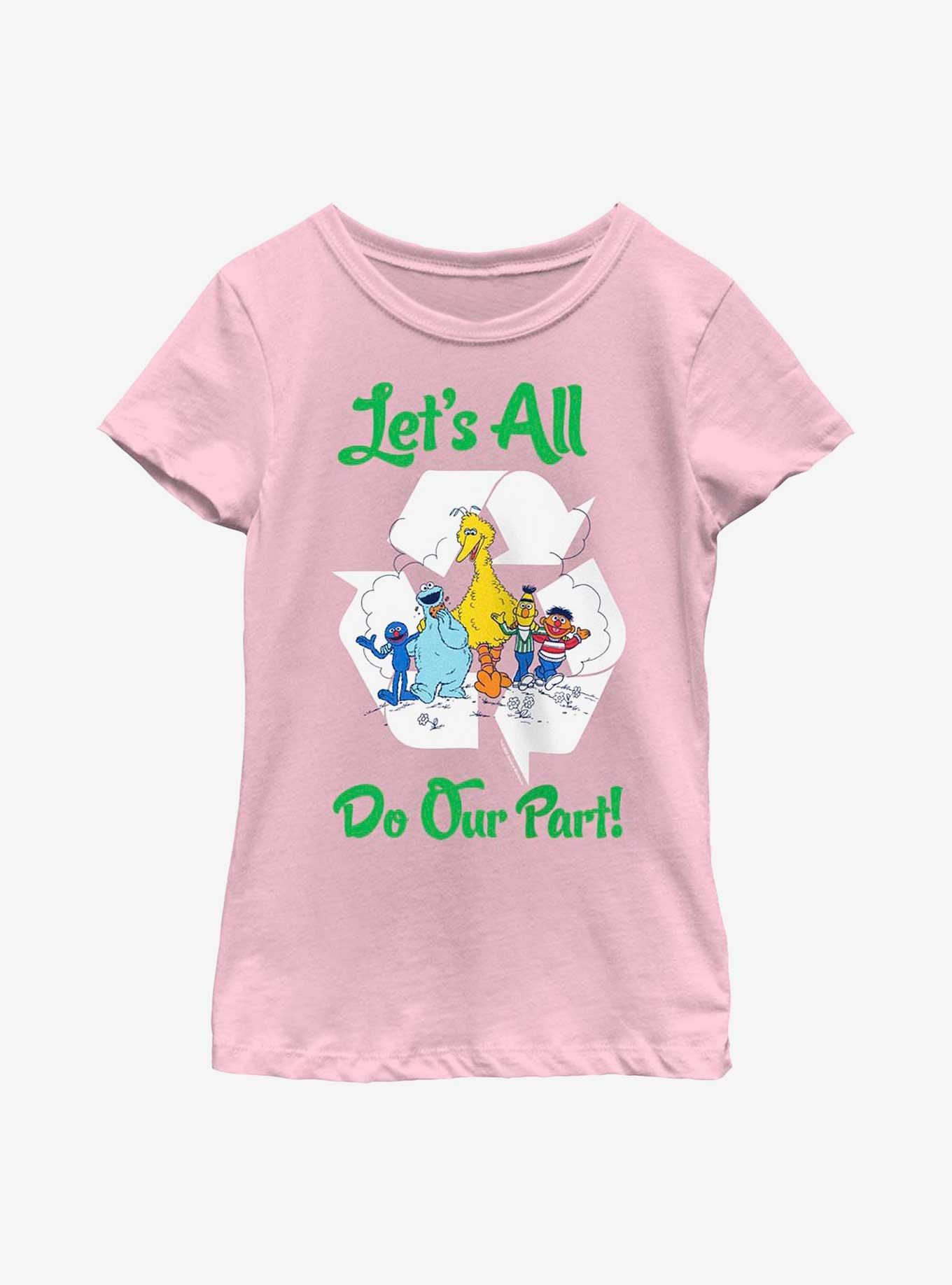 Sesame Street Let's All Do Our Part Youth Girls T-Shirt, , hi-res