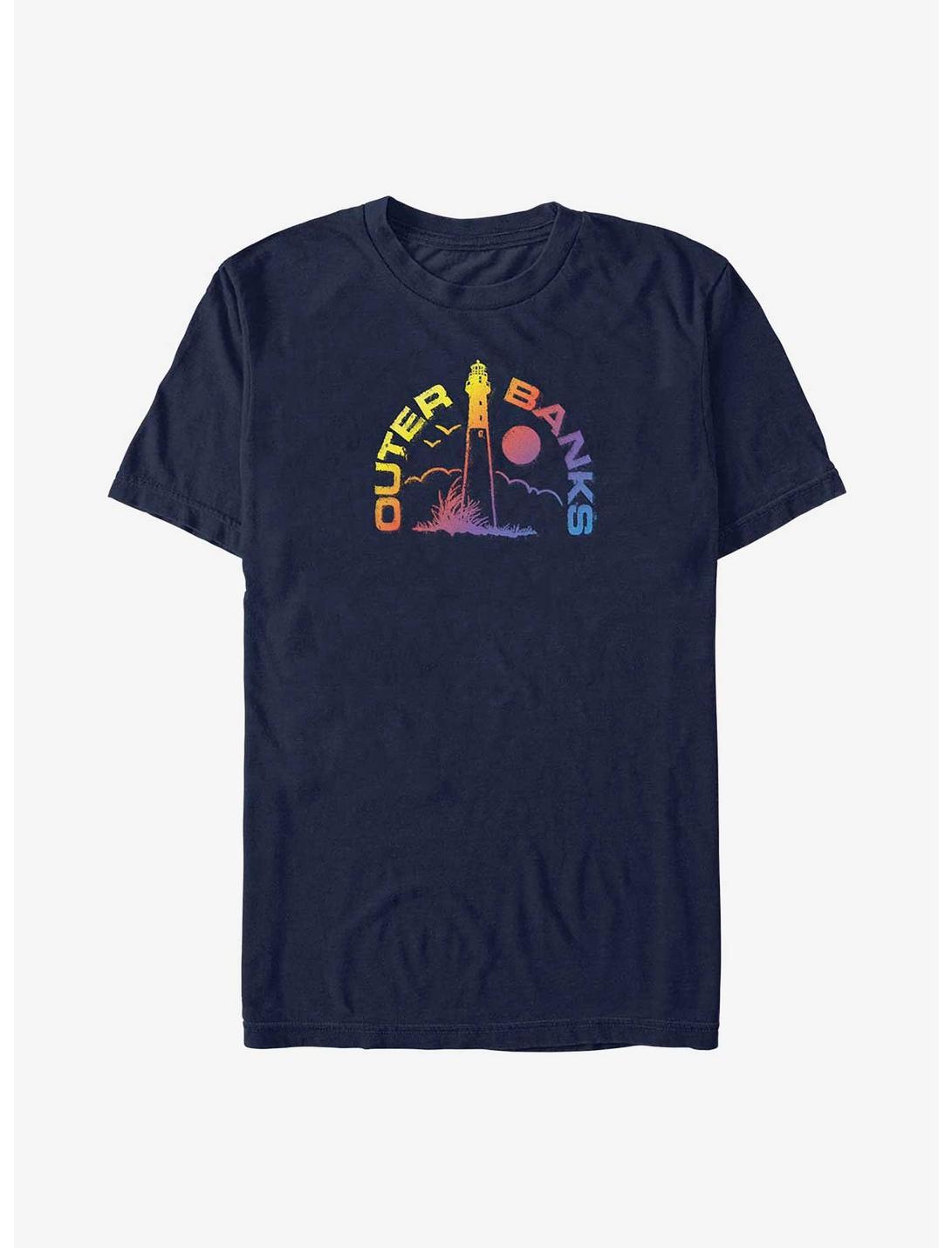 Outer Banks Lighthouse Gradient Logo T-Shirt, NAVY, hi-res