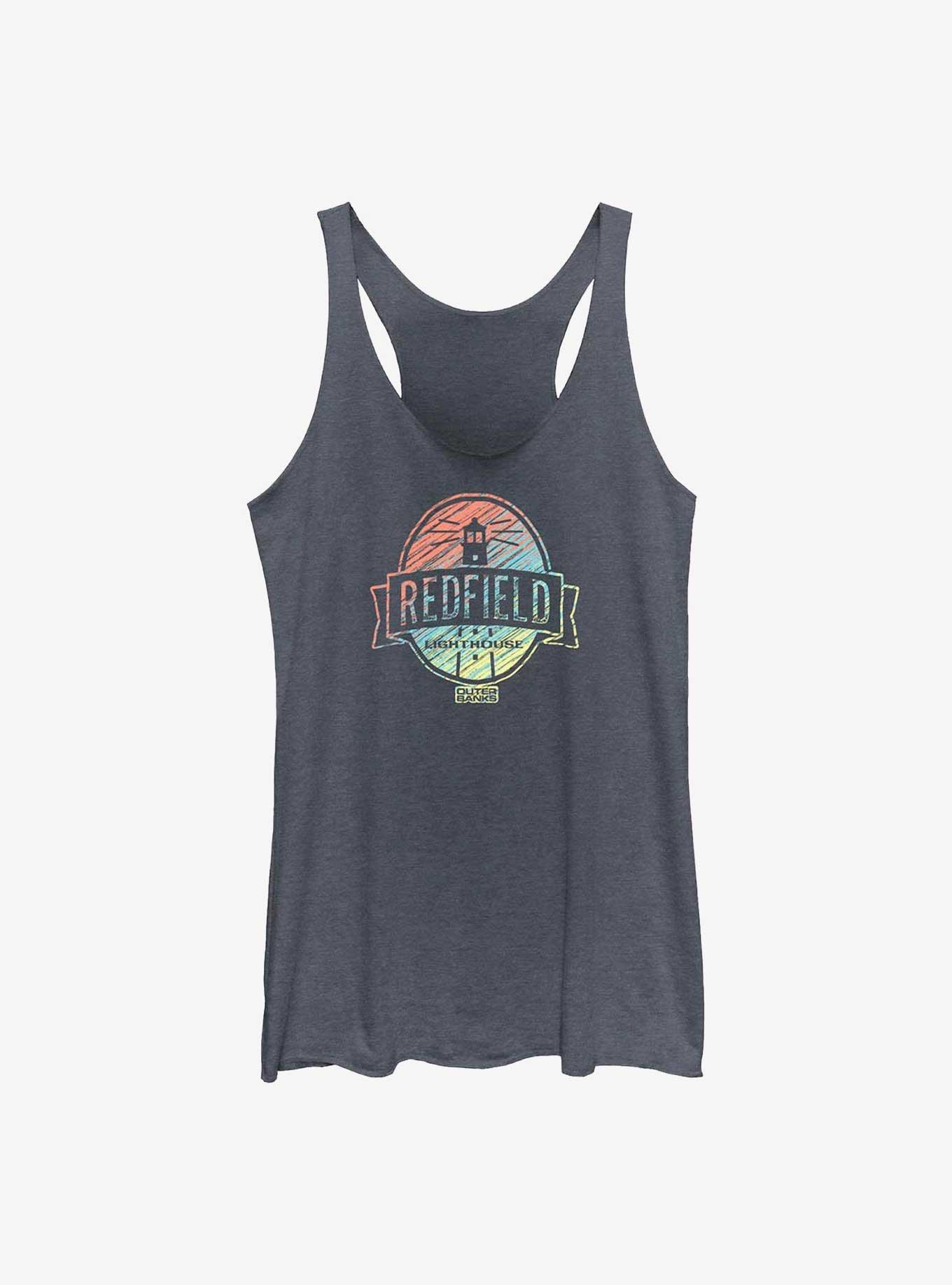 Outer Banks Redfield Lighthouse Womens Tank Top, NAVY HTR, hi-res