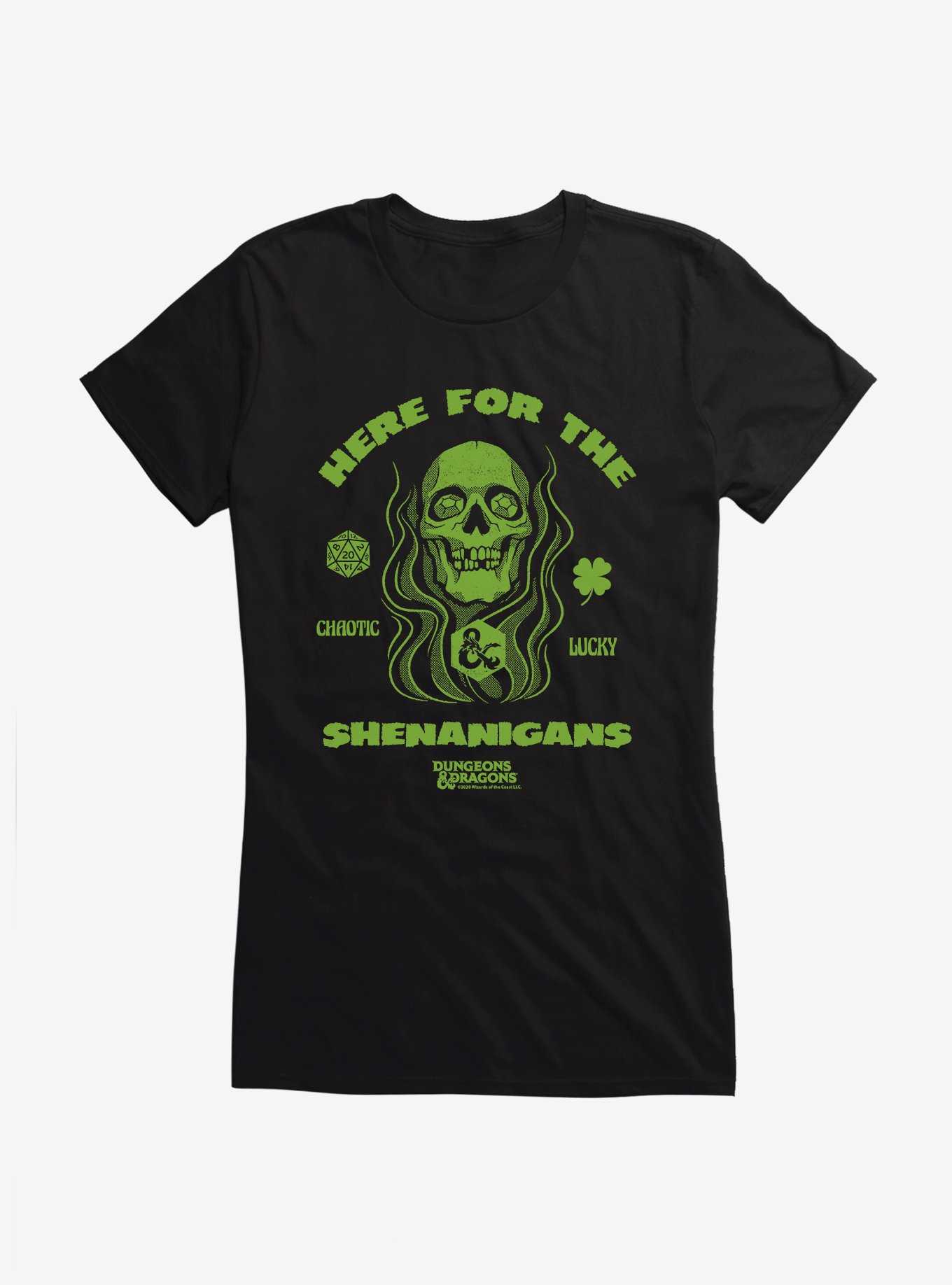 Dungeons & Dragons Here For The Shenanigans Skull Girls T-Shirt, , hi-res