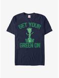 Marvel Guardians of the Galaxy Groot Get Your Green On T-Shirt, NAVY, hi-res