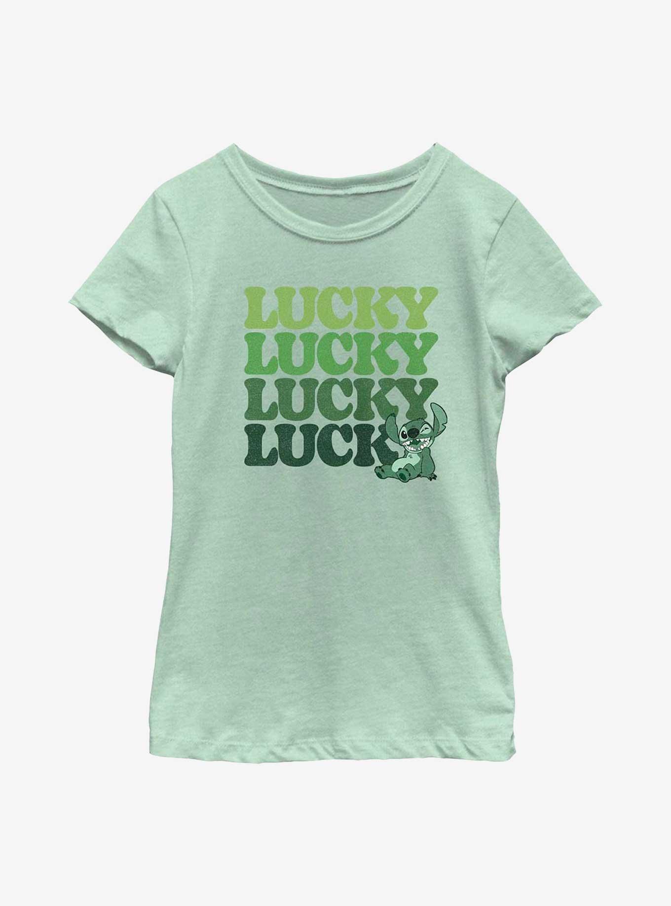 Disney Lilo & Stitch Lucky Stitch Stack Youth Girls T-Shirt, , hi-res