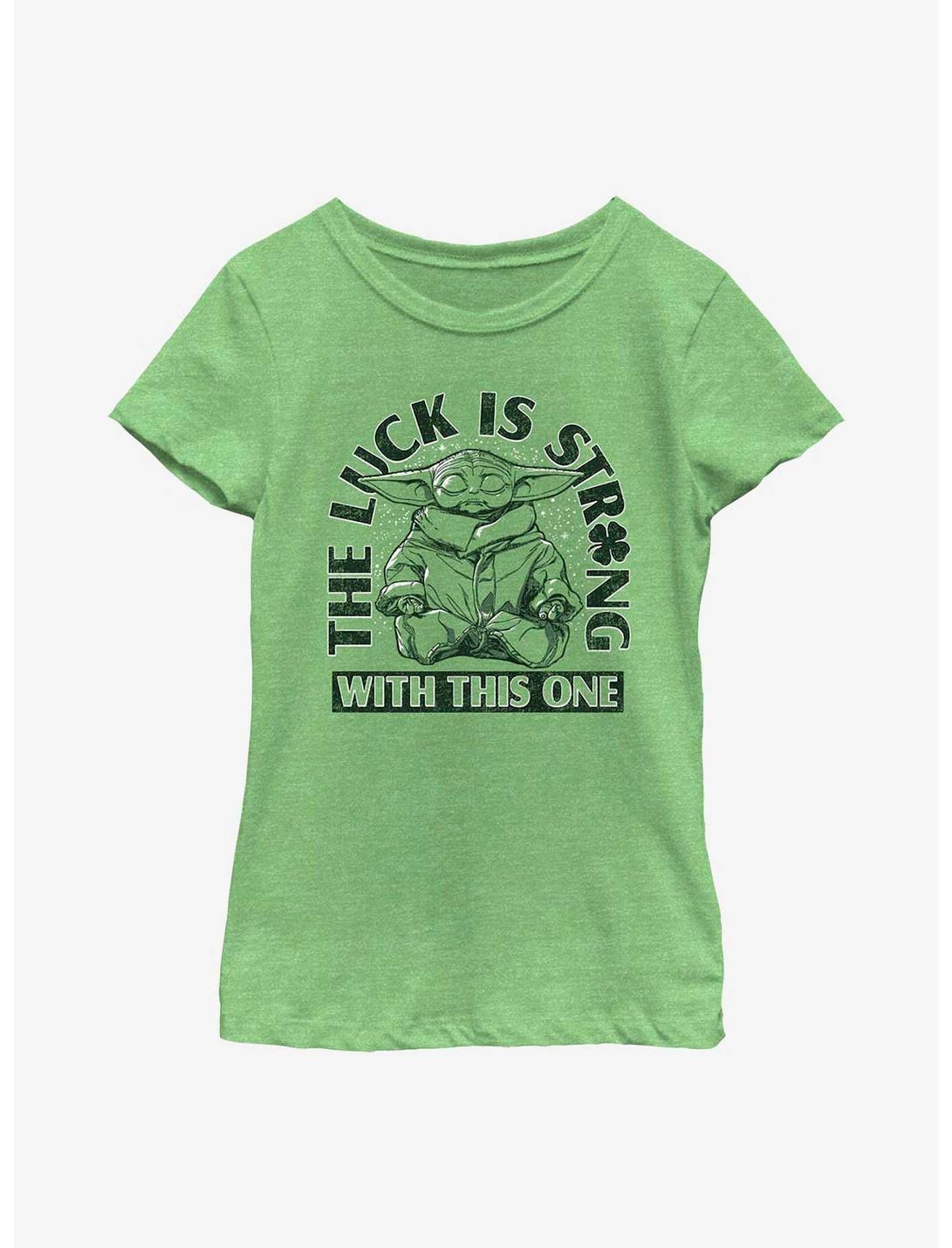 Star Wars The Mandalorian Luck Is Strong Youth Girls T-Shirt, GRN APPLE, hi-res