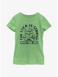 Star Wars The Mandalorian Luck Is Strong Youth Girls T-Shirt, GRN APPLE, hi-res