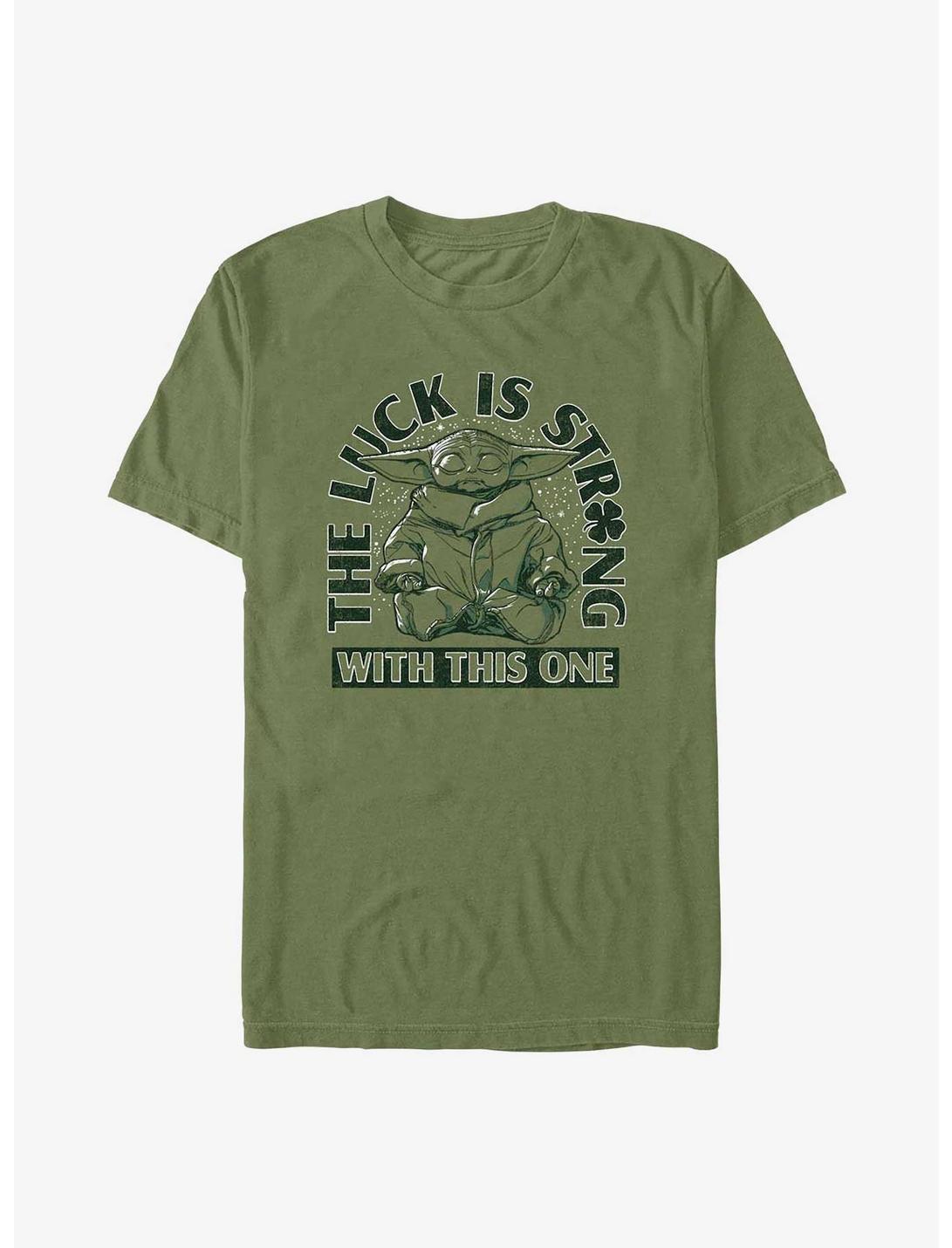 Star Wars The Mandalorian Luck Is Strong T-Shirt, MIL GRN, hi-res