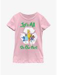 Sesame Street Let's All Do Our Part Youth Girls T-Shirt, PINK, hi-res