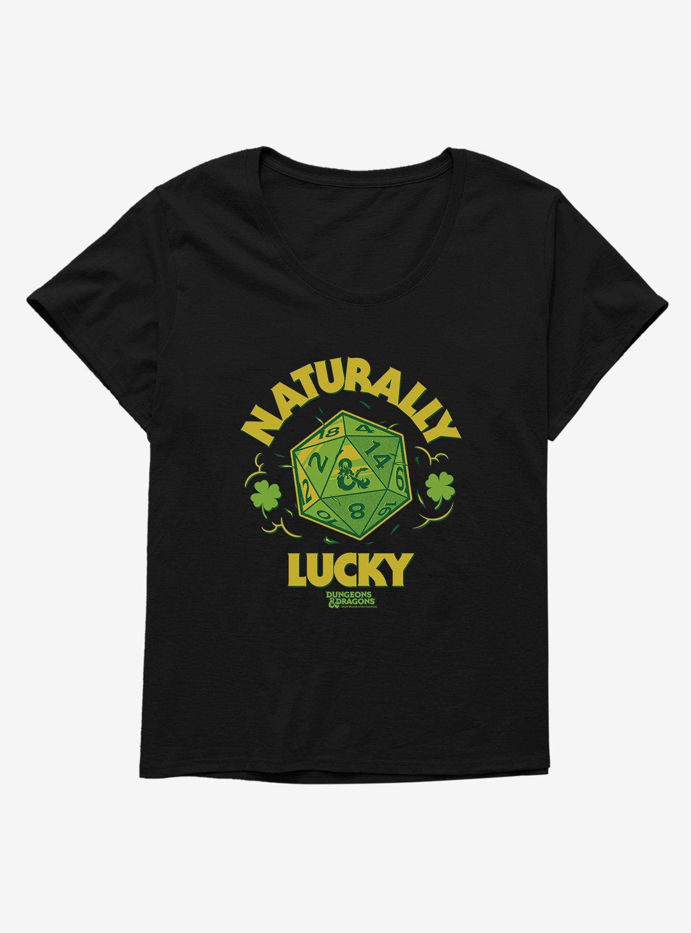 Dungeons & Dragons Naturally Lucky Dice Girls T-Shirt Plus Size, BLACK, hi-res