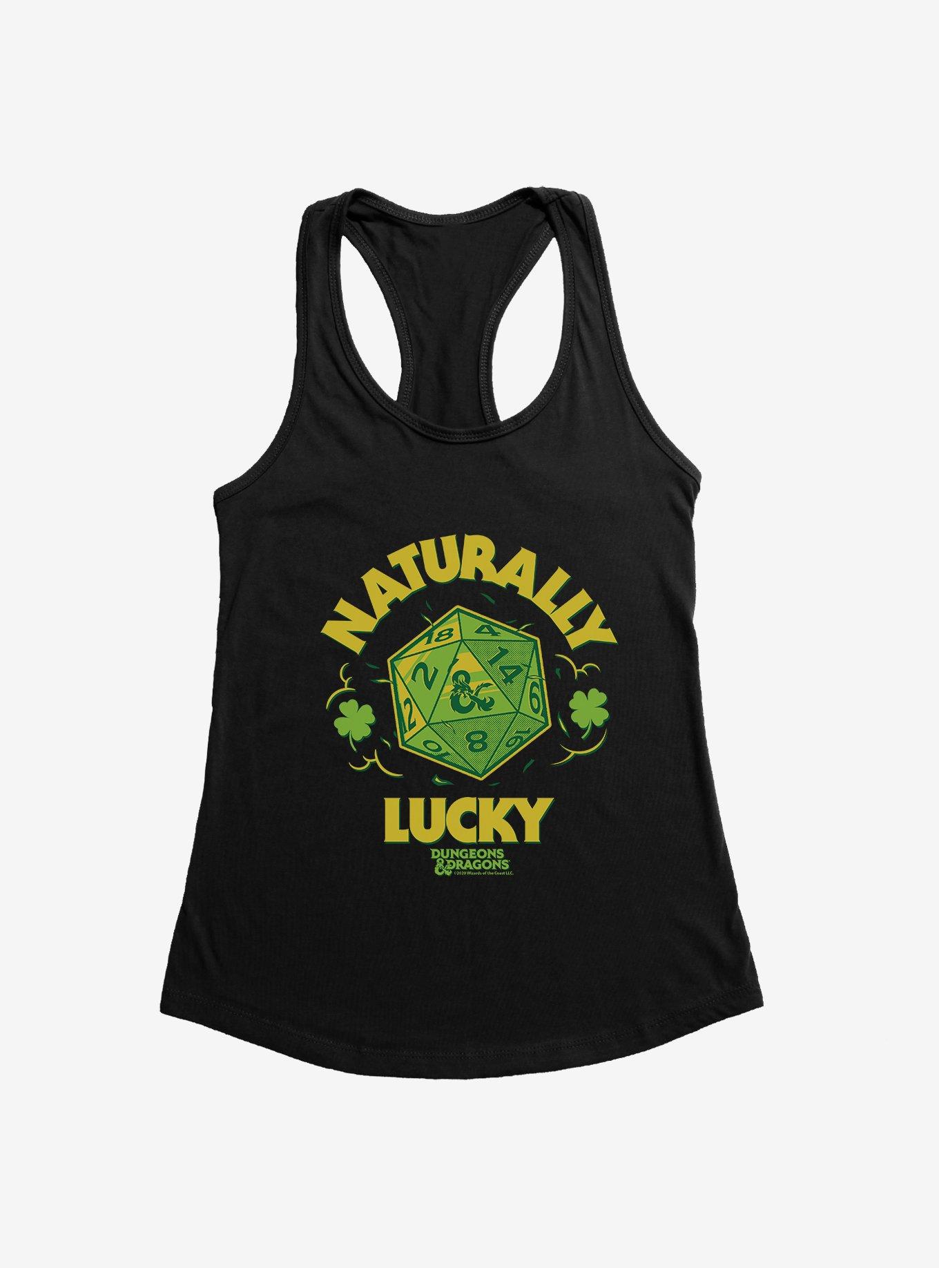 THRDLESS Dungeons & Dragons Naturally Lucky Dice Girls Tank