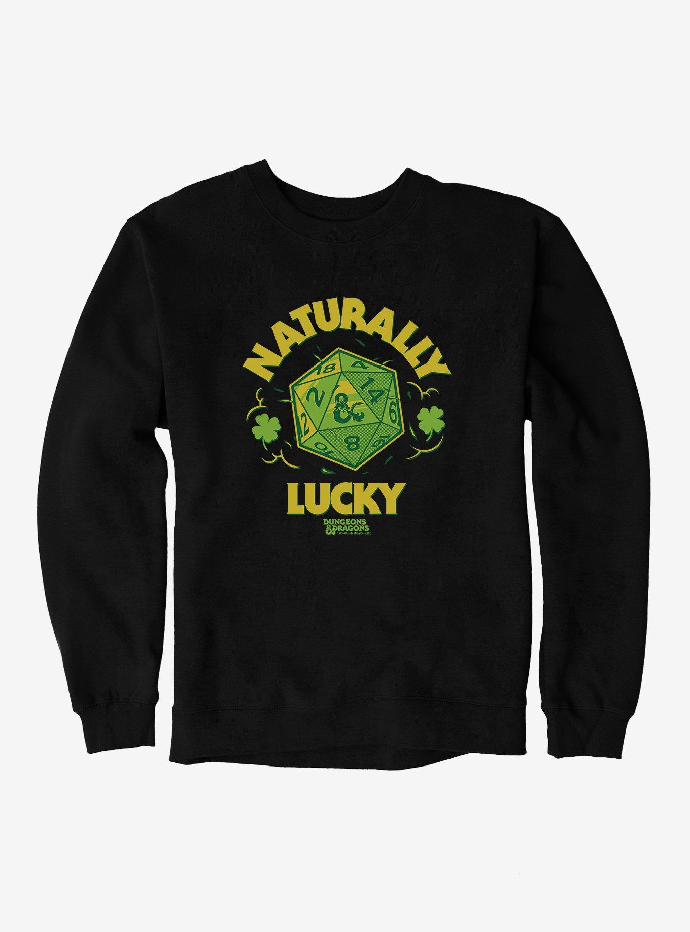 Dungeons & Dragons Naturally Lucky Dice Sweatshirt, BLACK, hi-res
