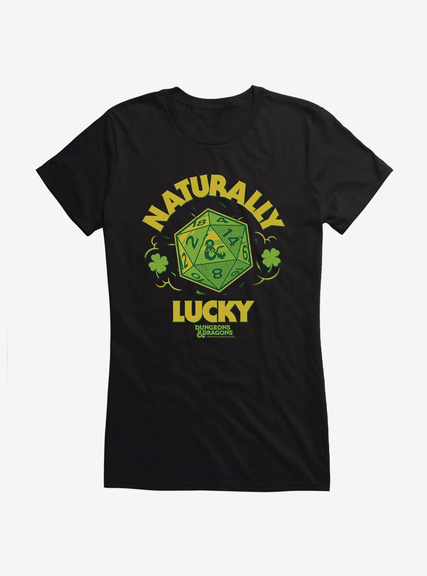 Dungeons & Dragons Naturally Lucky Dice Girls T-Shirt, BLACK, hi-res