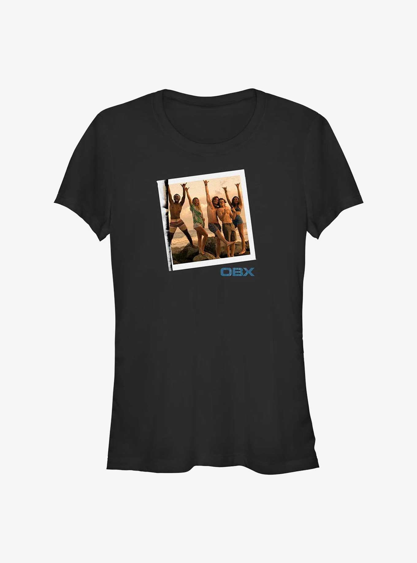 Outer Banks Group Beach Photo Girls T-Shirt, BLACK, hi-res