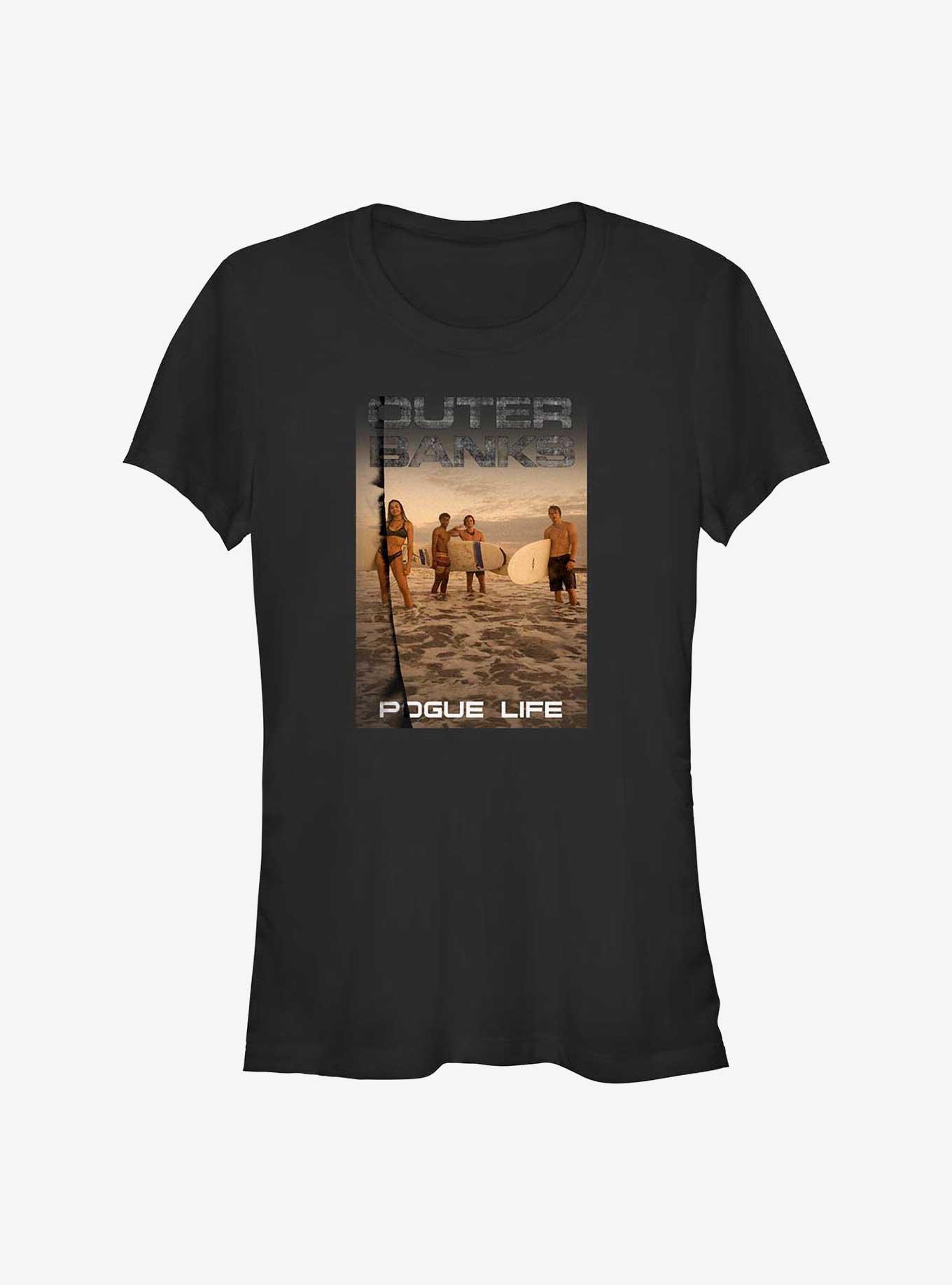 Outer Banks Beach Scene Girls T-Shirt, BLACK, hi-res