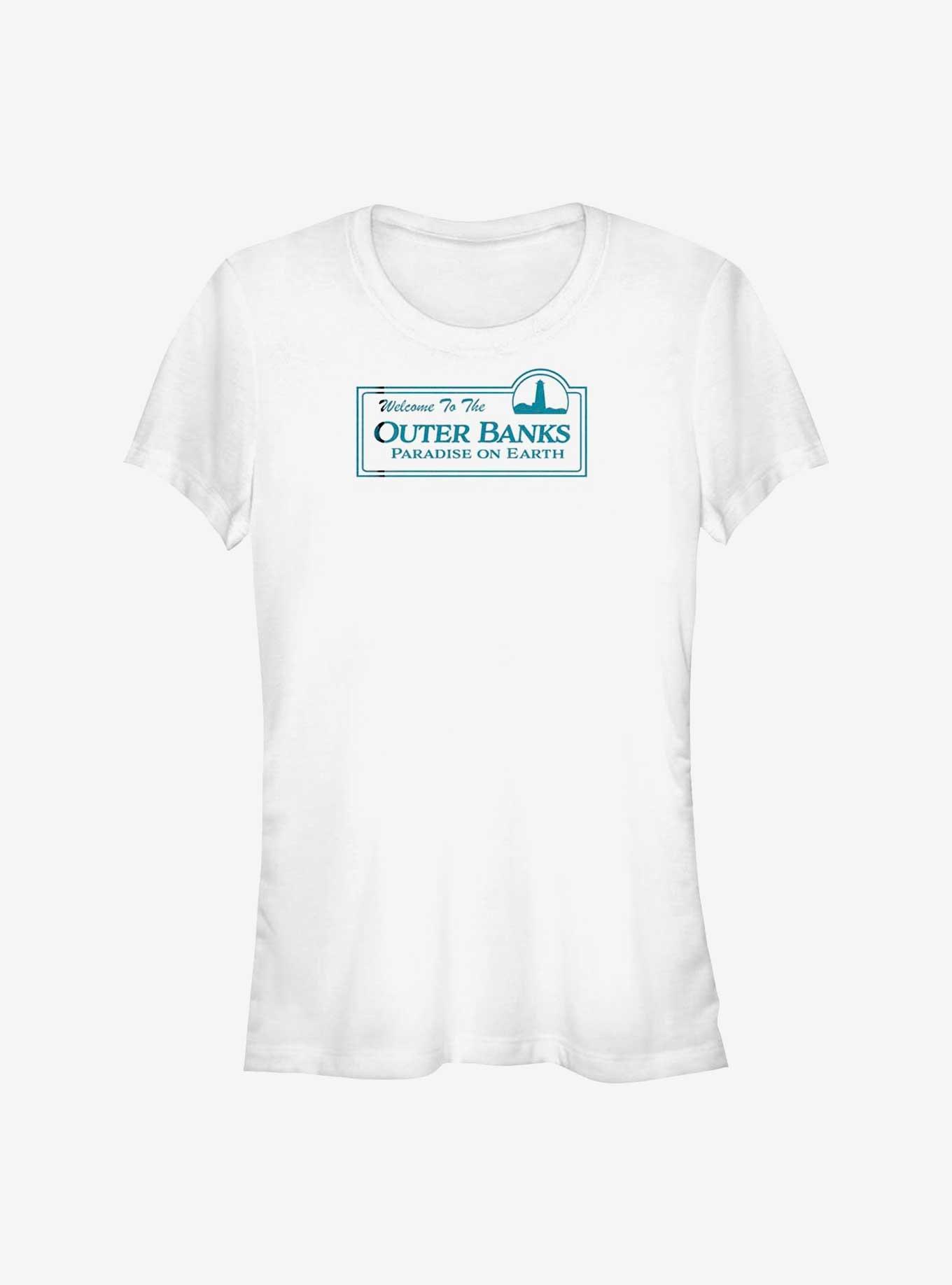 Outer Banks Paradise On Earth Welcome Sign Girls T-Shirt