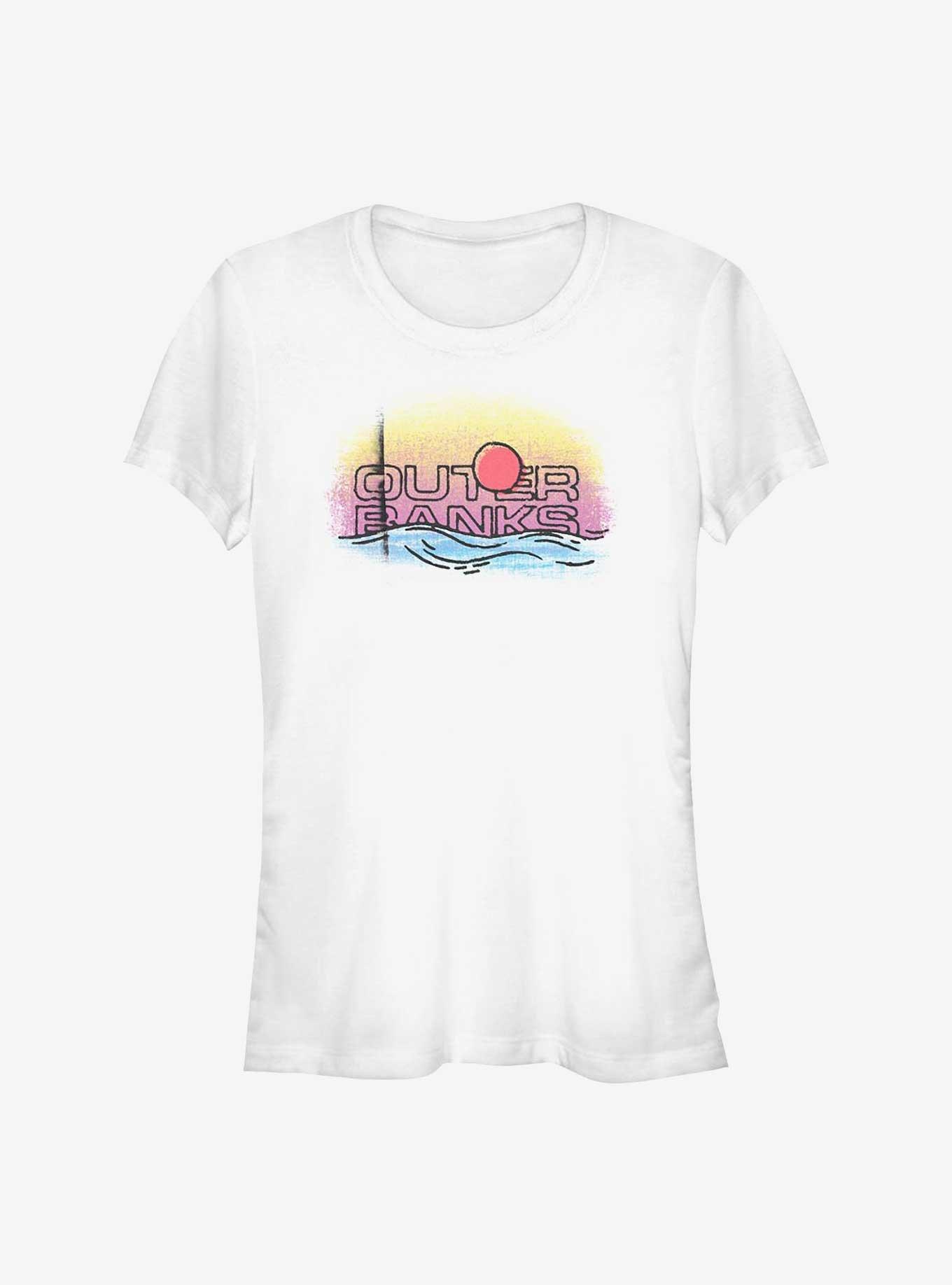 Outer Banks Sunset Girls T-Shirt, WHITE, hi-res